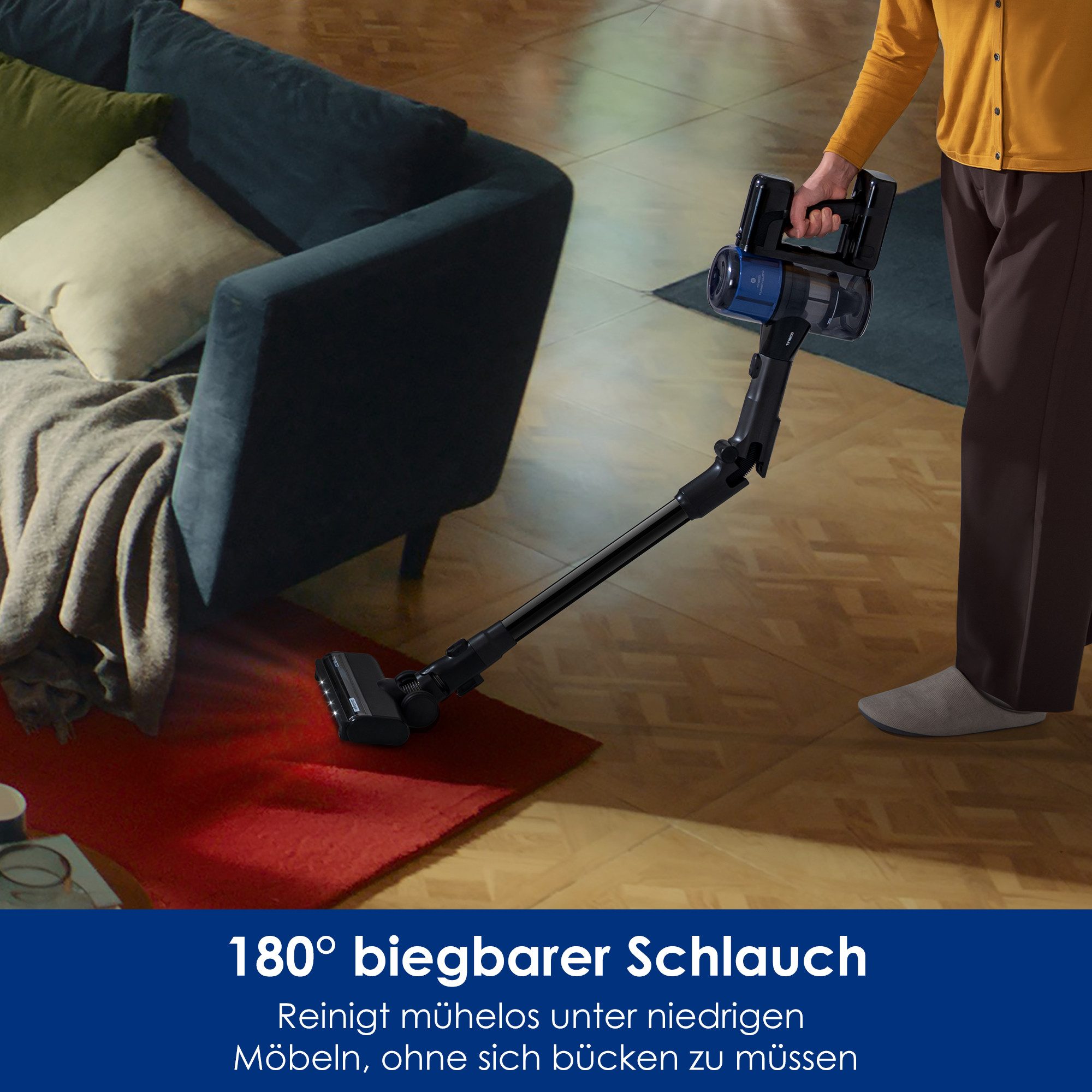 Tineco Akku-Stielstaubsauger Pure One S30 Pro mit faltbarem Saugrohr und 65 Min Akku, 500 W, beutellos, 200W Saugleistung