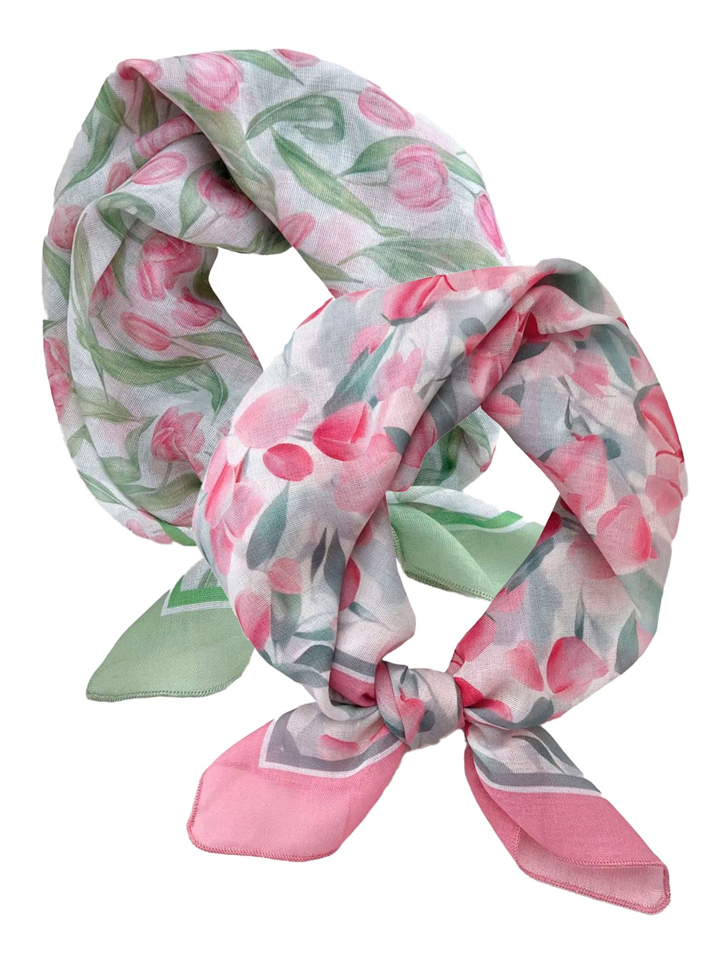 Moschen-Bayern Halstuch Halstuch Damen klein Nickituch Sommer Baumwolle Grün Rosa