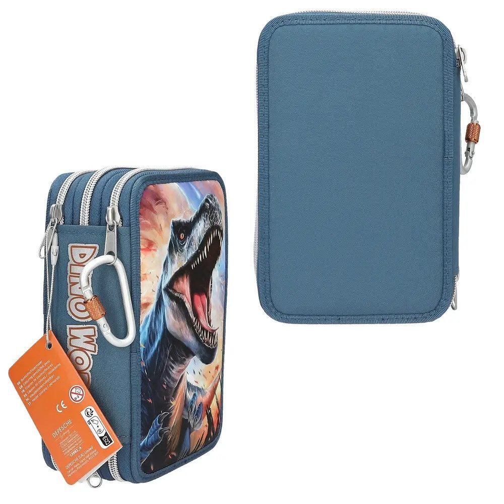 Depesche Kinderrucksack Dino World 3 Fach Federtasche