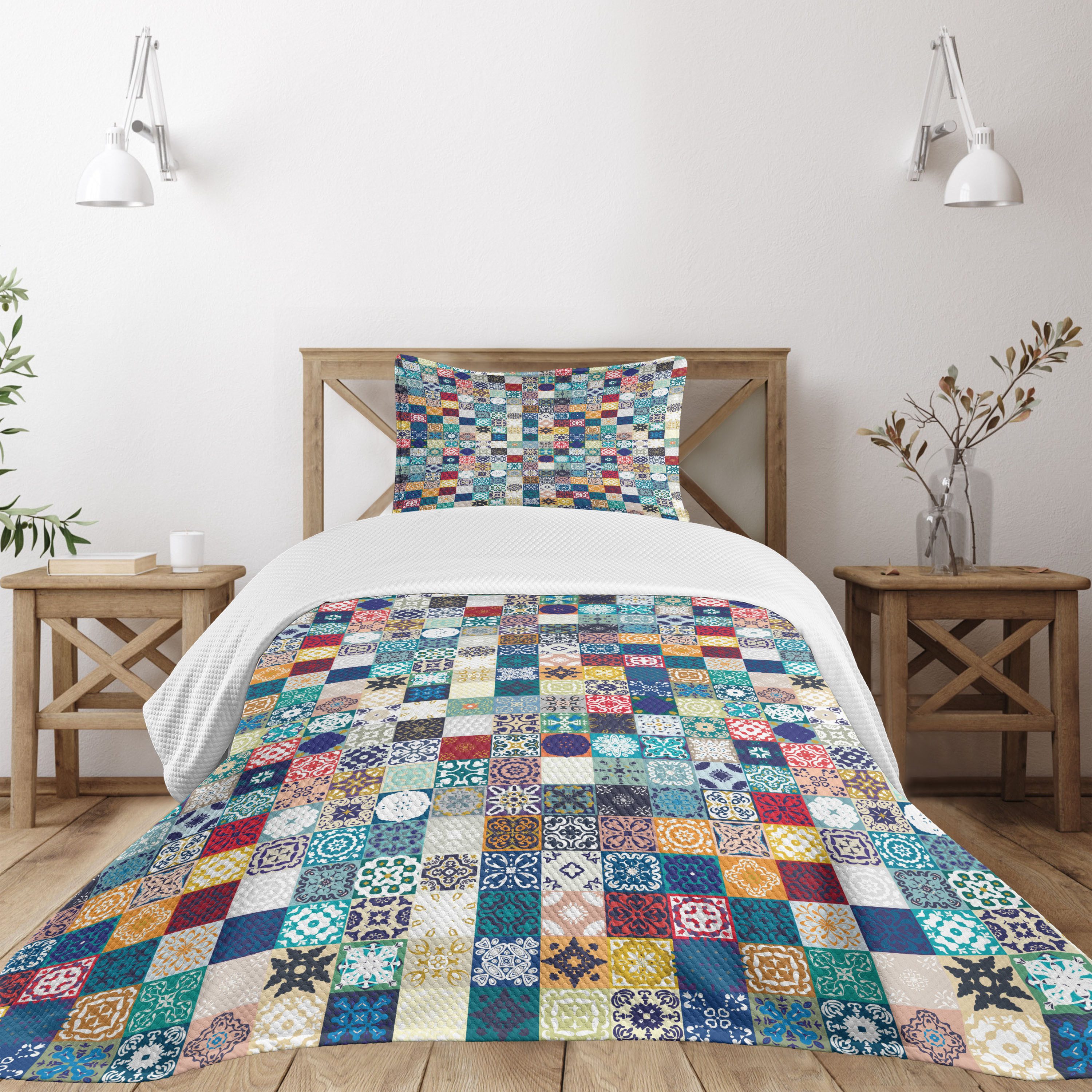 Abakuhaus Tagesdecke Set mit Kissenbezügen Waschbar, marokkanisch Aufwändig günstig online kaufen