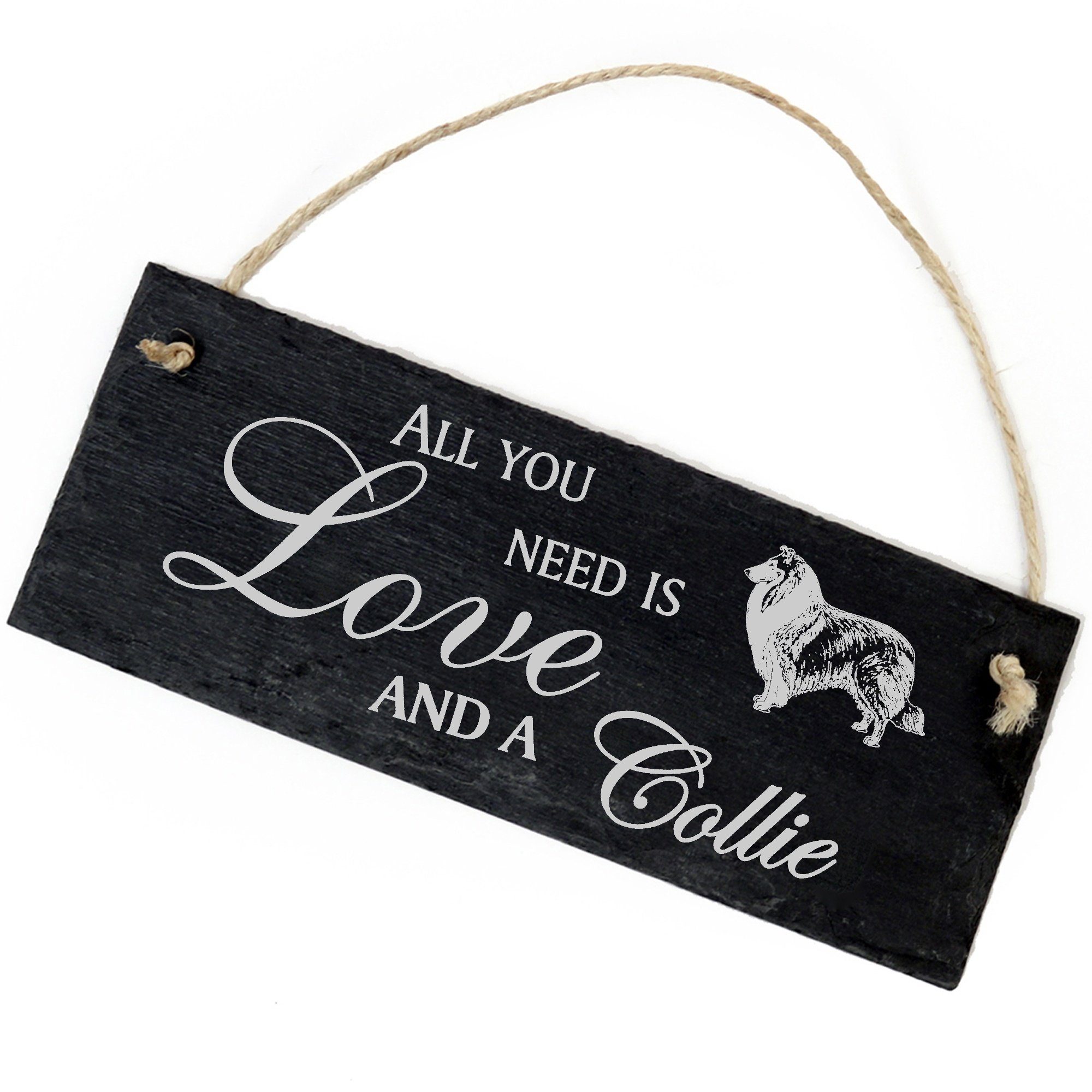 Dekolando Hängedekoration Collie 22x8cm All you need is Love and a Collie