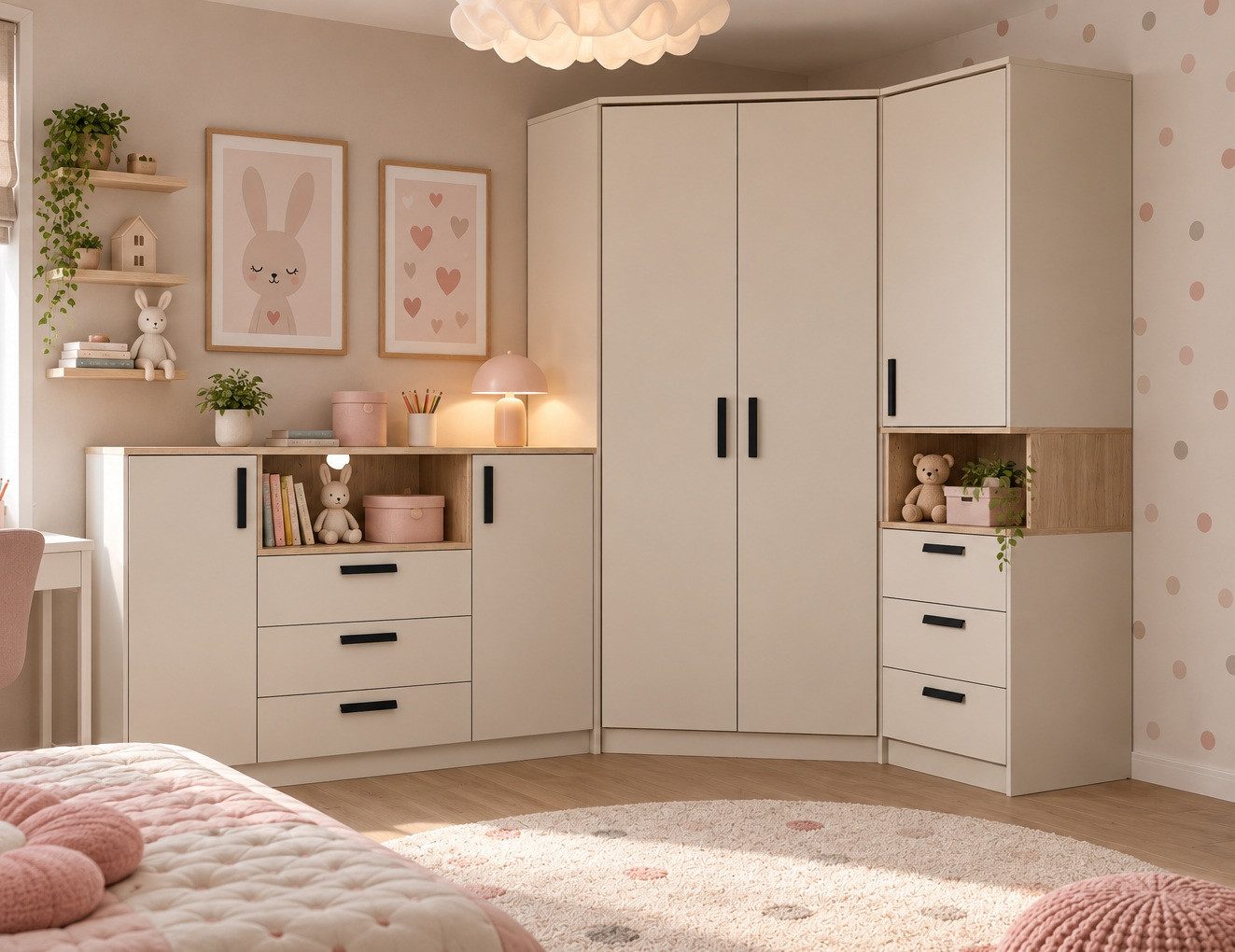 Marmex Möbel Mehrzweckschrank-Set Grant Set 38 C, (3-St., Regal, Eckschrank, Kommode), Soft-Close-Scharniere, Vollauszug der Schubladen – Bild 5 von 5