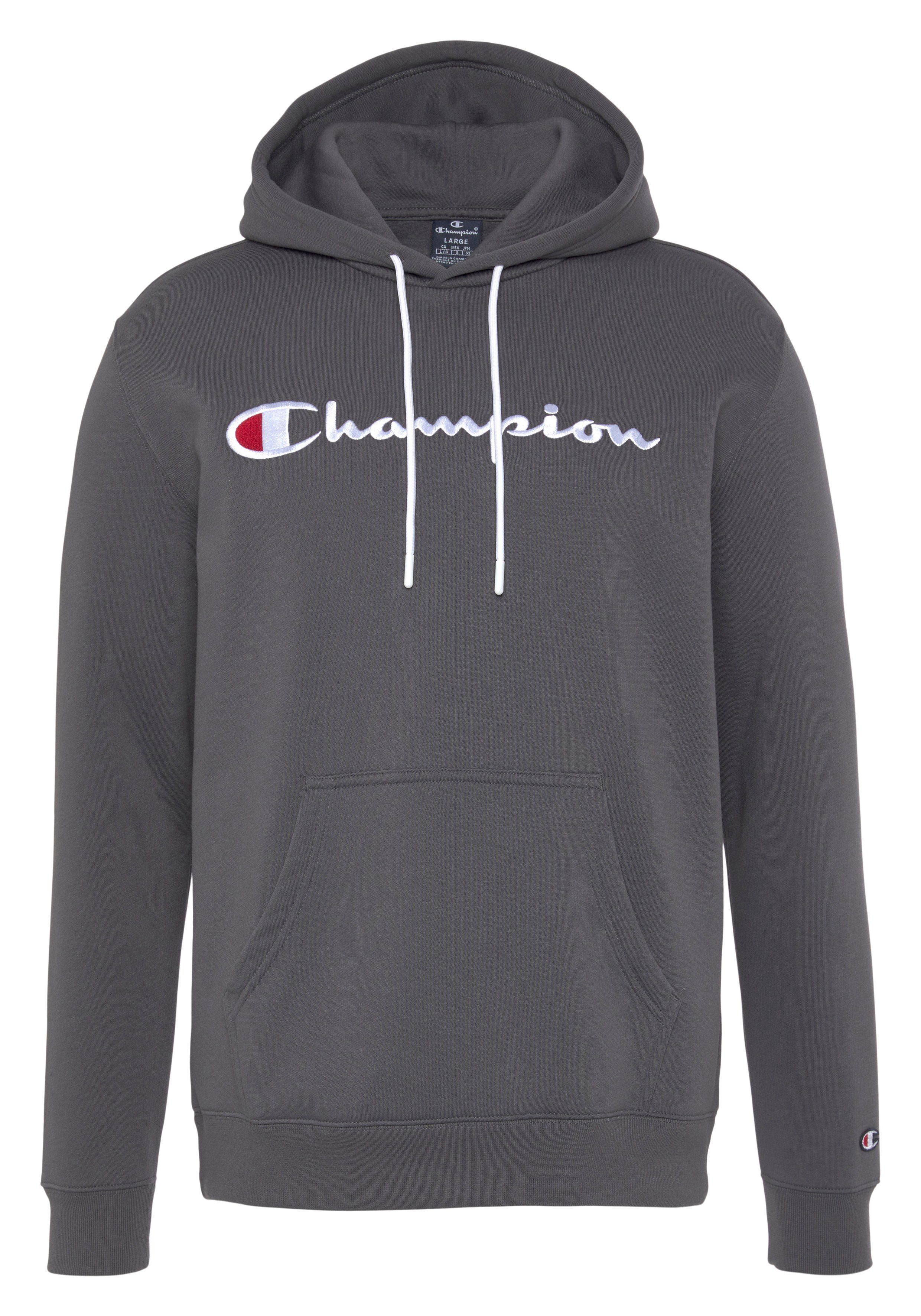 Champion Sweatshirt Hooded Log large grau Classic Sweatshirt