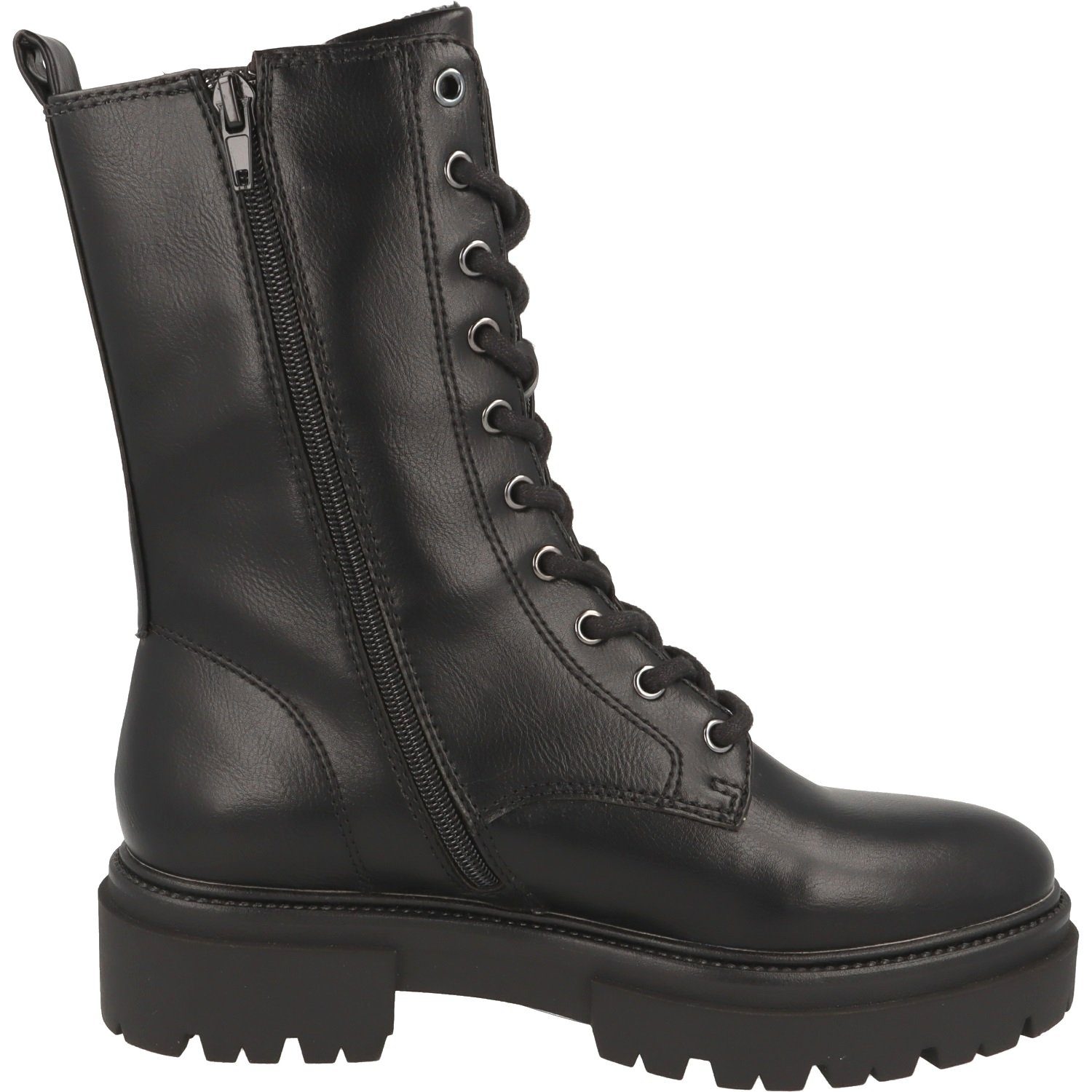 Schwarz Boots Stiefel Jane Klain Damen 10-Loch Schnürboots 252-538 Schuhe