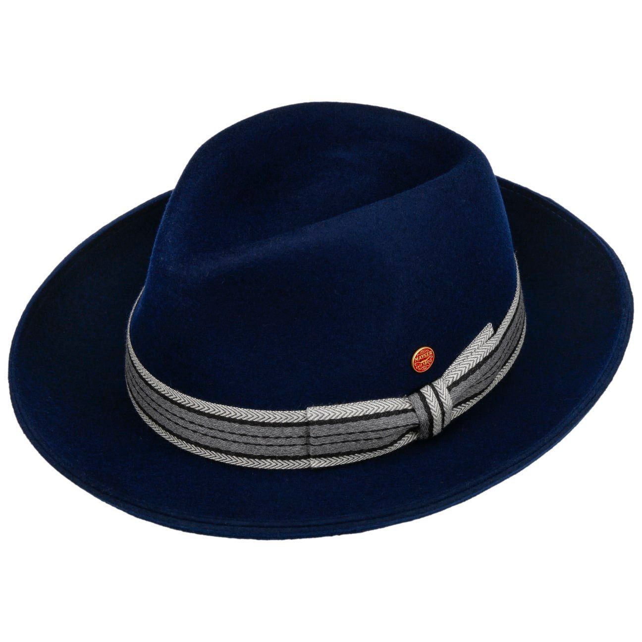 Made Fedora in the Mayser EU Wollhut, (1-St) blau