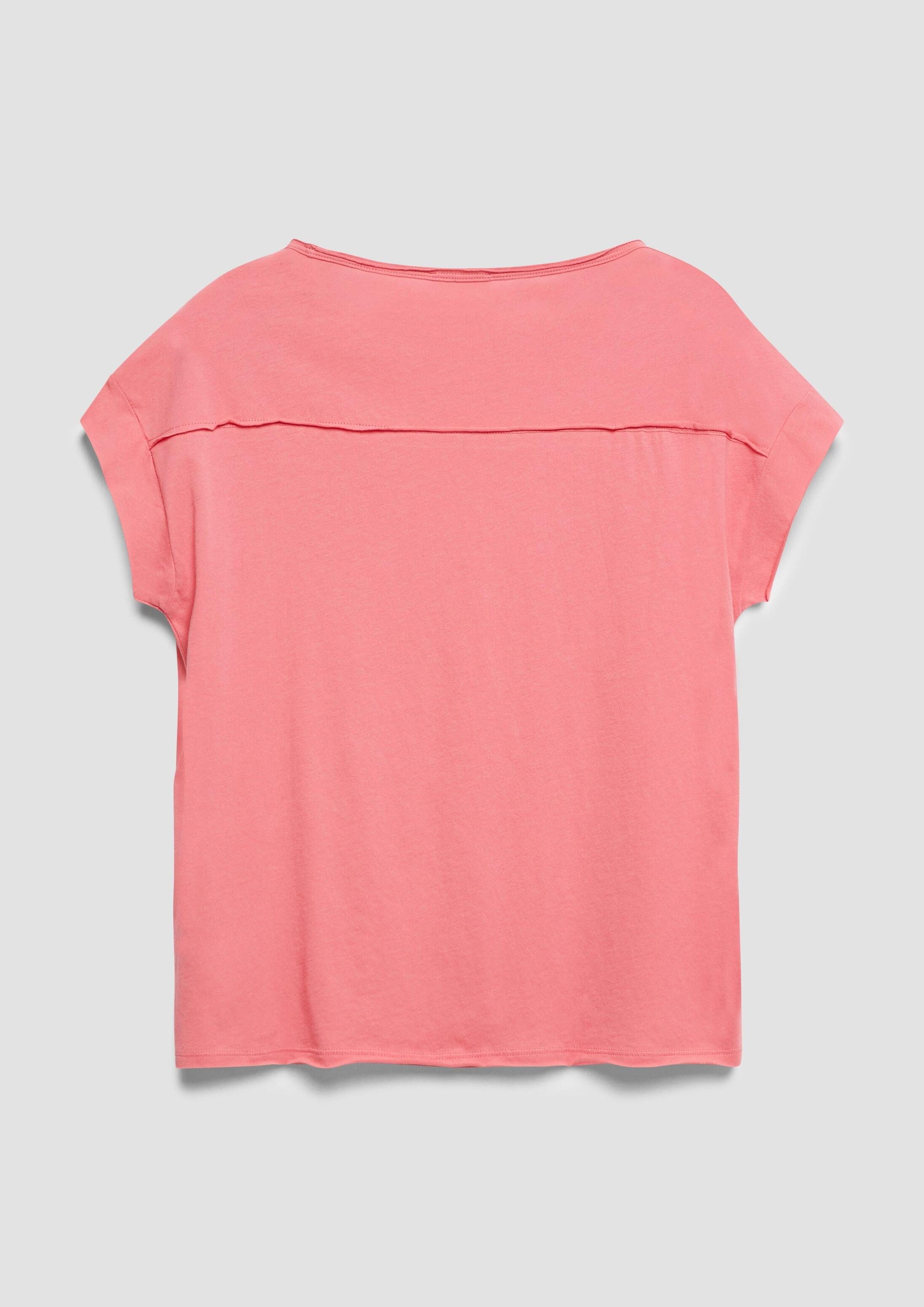 s.Oliver Kurzarmshirt T-Shirt Jersey-Shirt mit offenen Kanten und Brusttasche