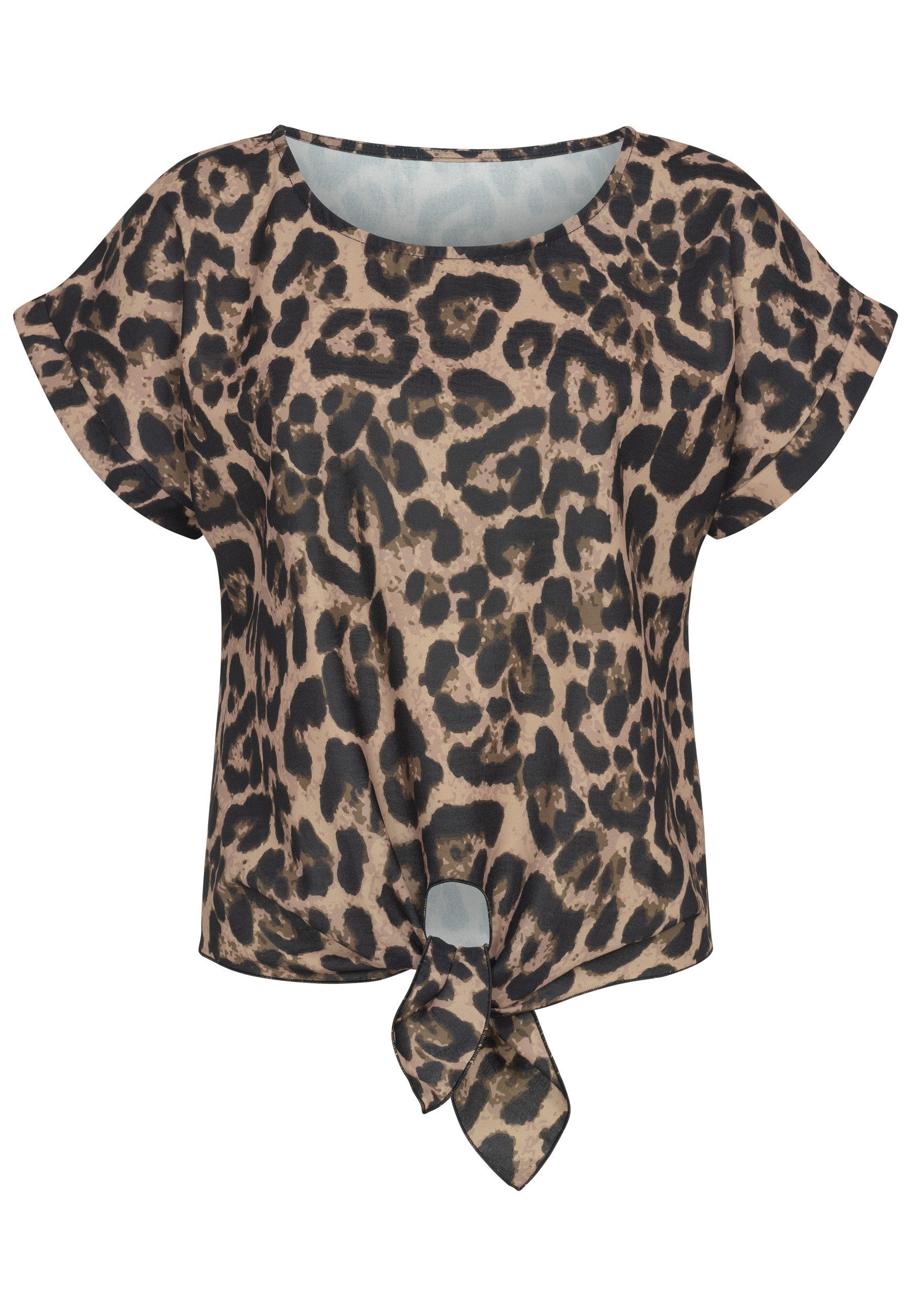 CLOUD 5IVE T-Shirt CLOUD 5IVE Top withknot detail and leo print (1-tlg) günstig online kaufen