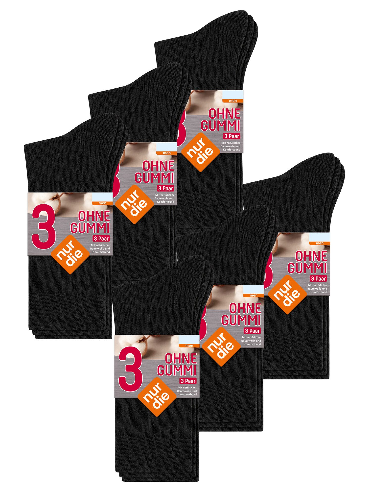 Nur Die Freizeitsocken Ohne Gummi kein einengender Bund (18-Paar) Männer Multipack Mehrpack