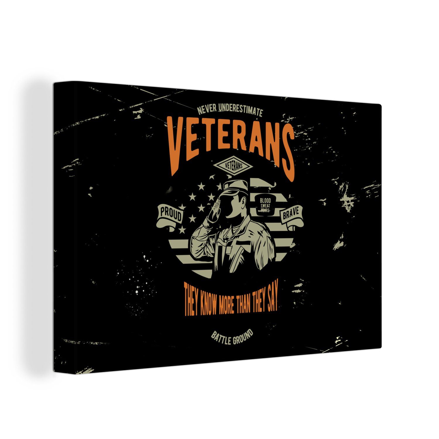 OneMillionCanvasses® Leinwandbild Amerika - Militär - Retro, (1 St), Wandbild Leinwandbilder, Aufhängefertig, Wanddeko, 30x20 cm