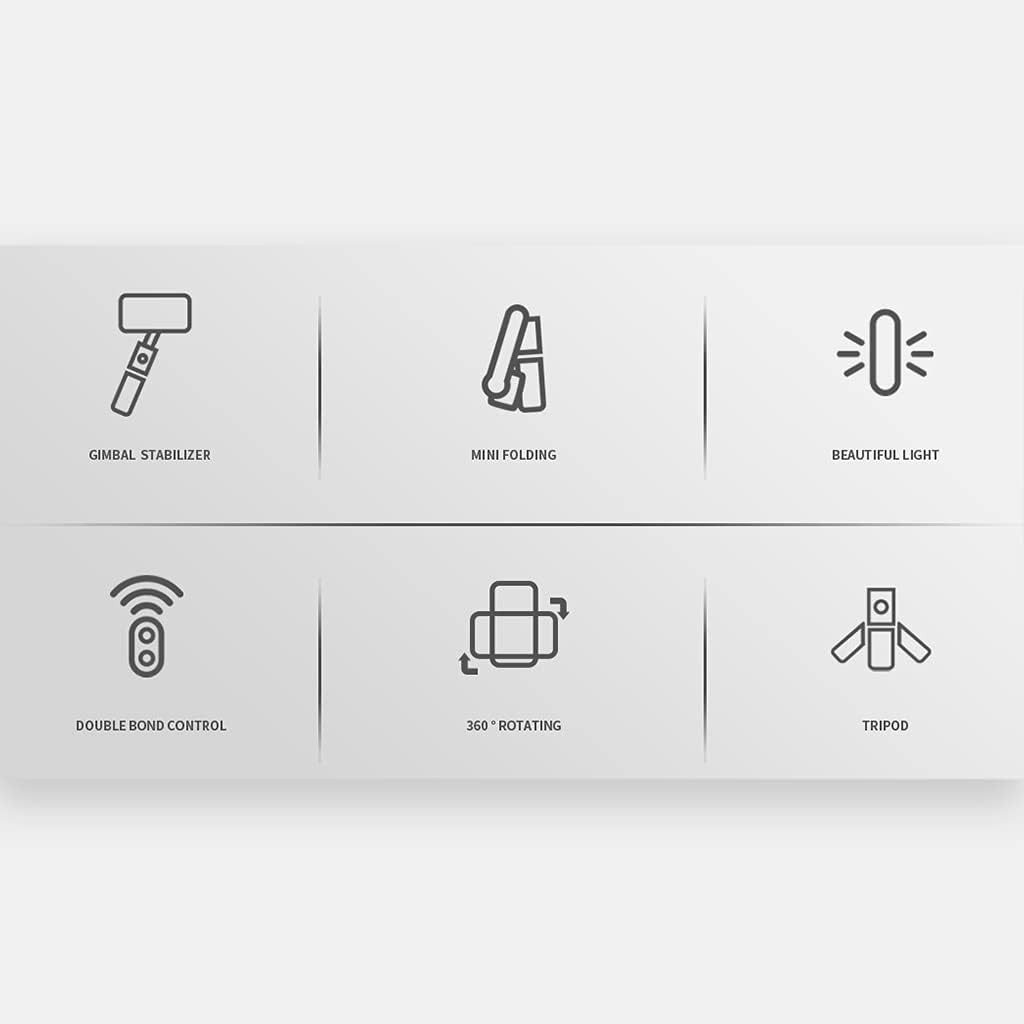 feinlux Bluetooth-Selbstauslöser,Handy Stabilisator Gimbal (Dual-button remote control 360° rotation Beauty light enhancement)