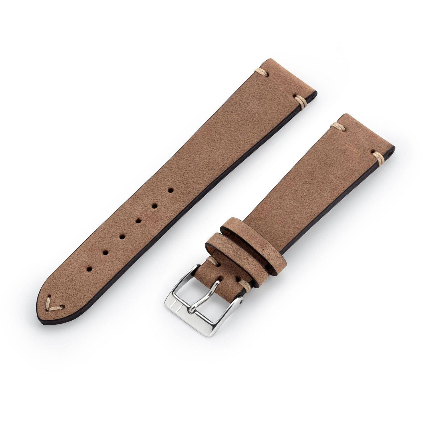 Selva Technik Uhrenarmband Uhrenarmband UHLENHORST (Vegetabiles Vintage Leder), silberne Schließe