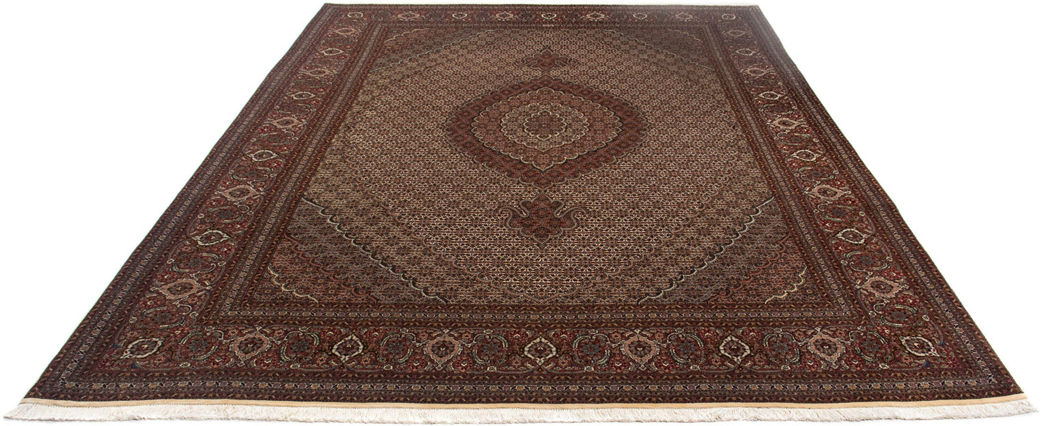 Orientteppich Perser - Täbriz - 353 x 245 cm - braun, morgenland, rechteckig, Höhe: 10 mm, Wohnzimmer, Handgeknüpft, Einzelstück mit Zertifikat