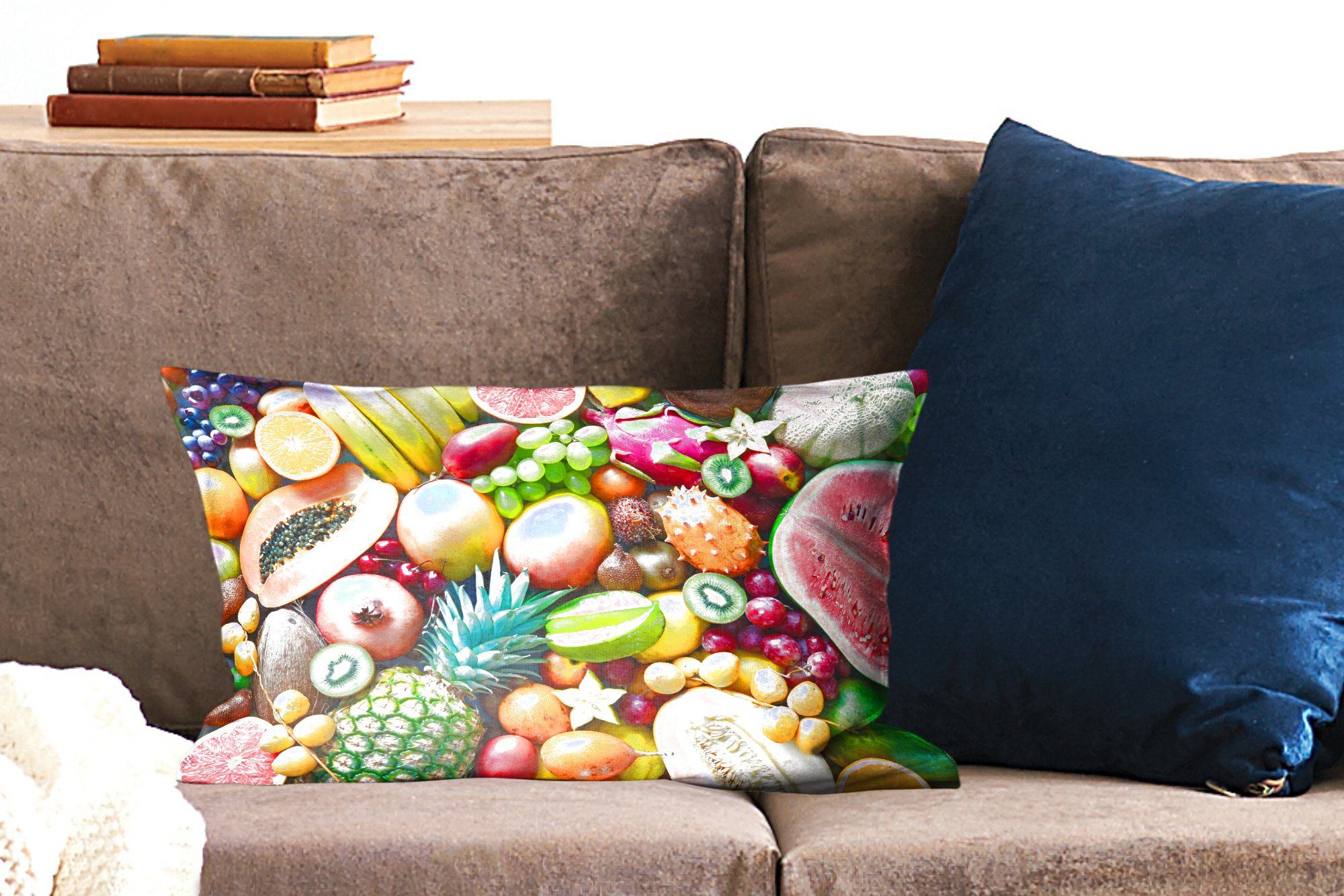 Schlafzimmer Dekokissen MuchoWow Tropisch, mit Dekokissen Füllung, Ananas Zierkissen, Dekoration, - Obst Wohzimmer -