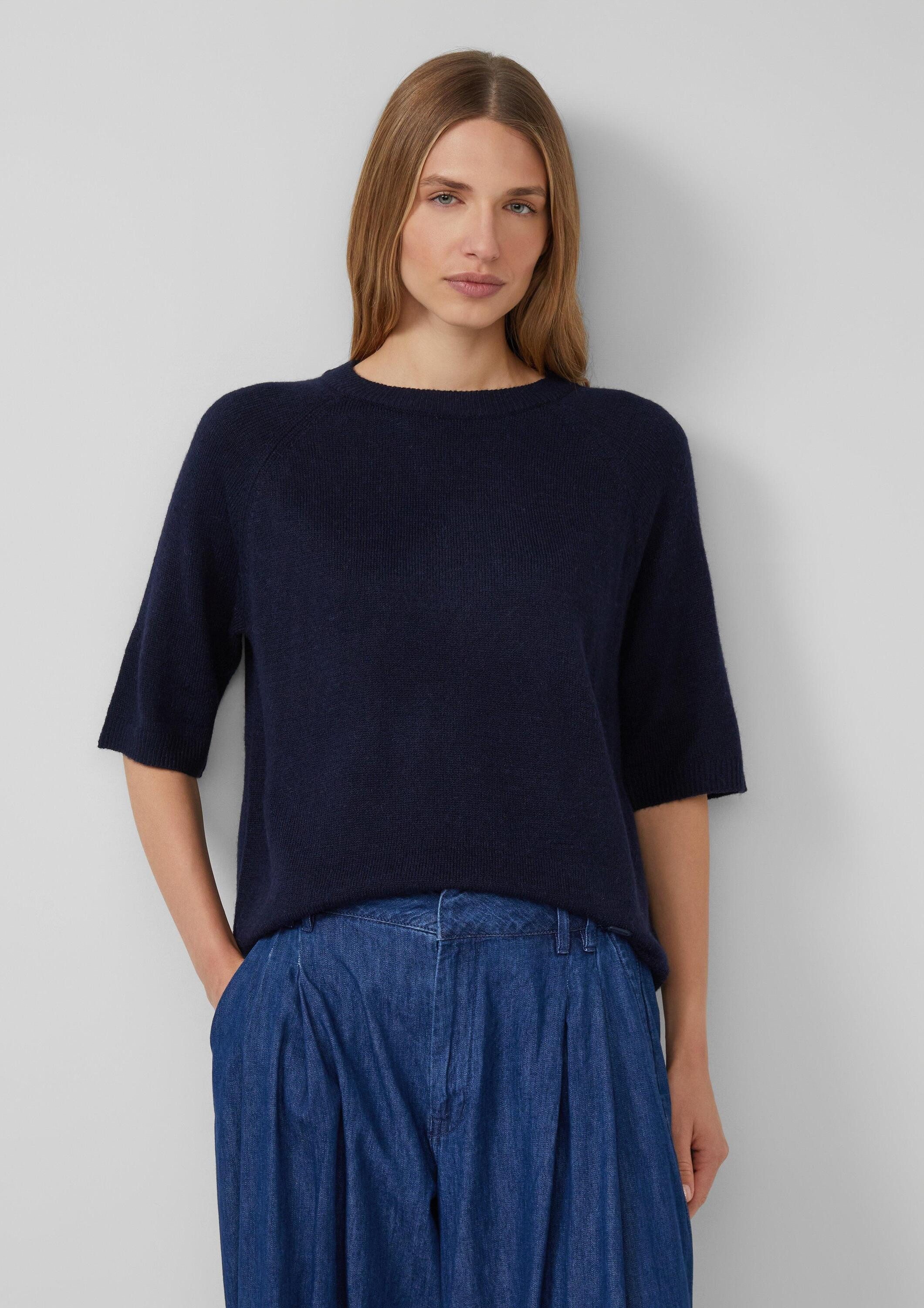 s.Oliver Kurzarmpullover Strickpullover Kurzarmpullover aus Alpakamix günstig online kaufen