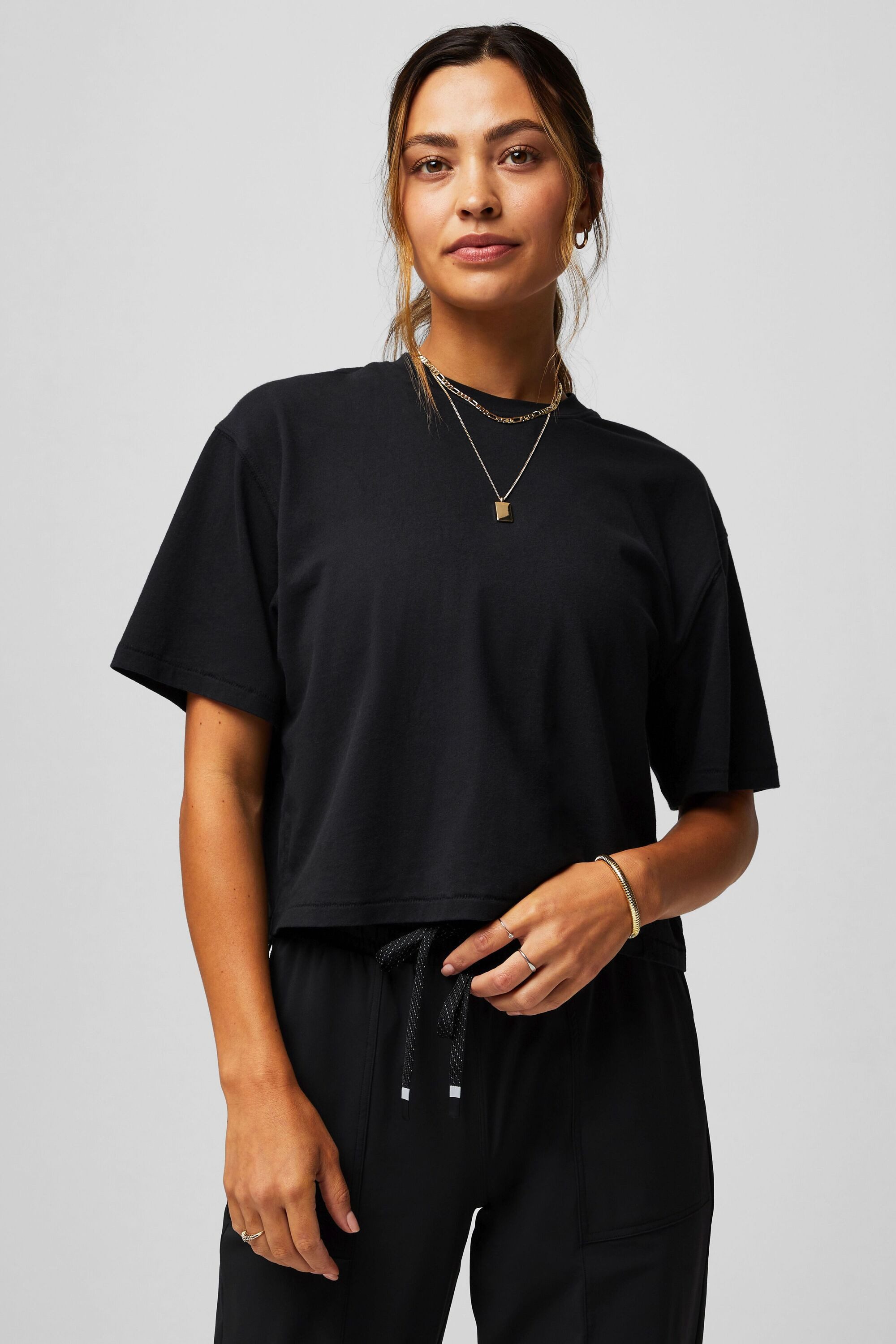 Fabletics Shirttop COTTON BOXY TEE (1-tlg) mit Rundhalsausschnitt
