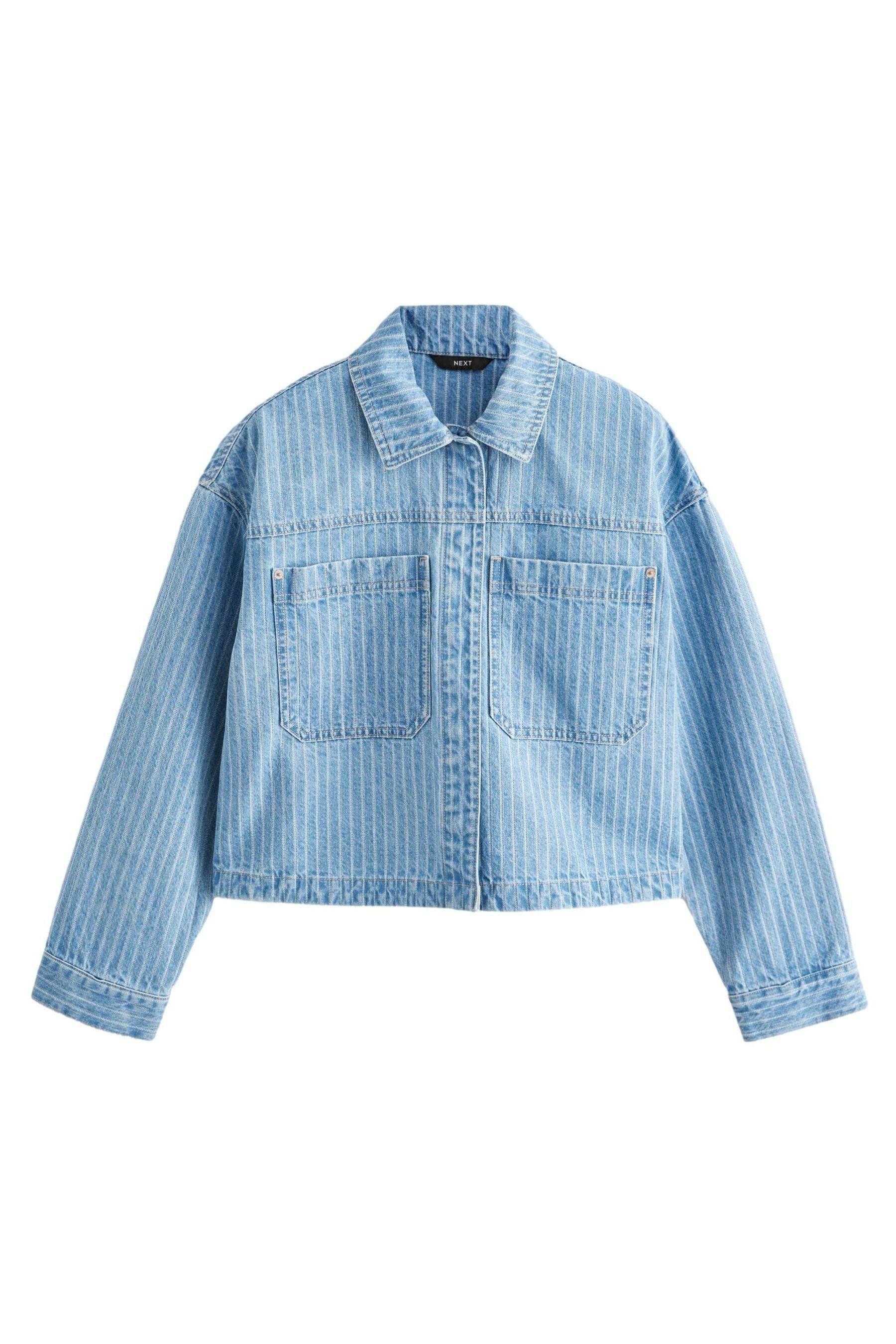 Next Jeanshemd Gestreifte Jeansjacke aus 100 günstig online kaufen
