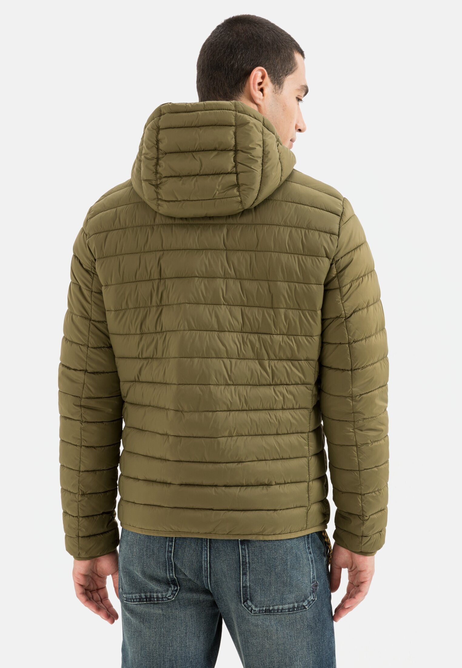camel active Blouson aus recyceltem Nylon Langarm Kapuze Markenlabel günstig online kaufen