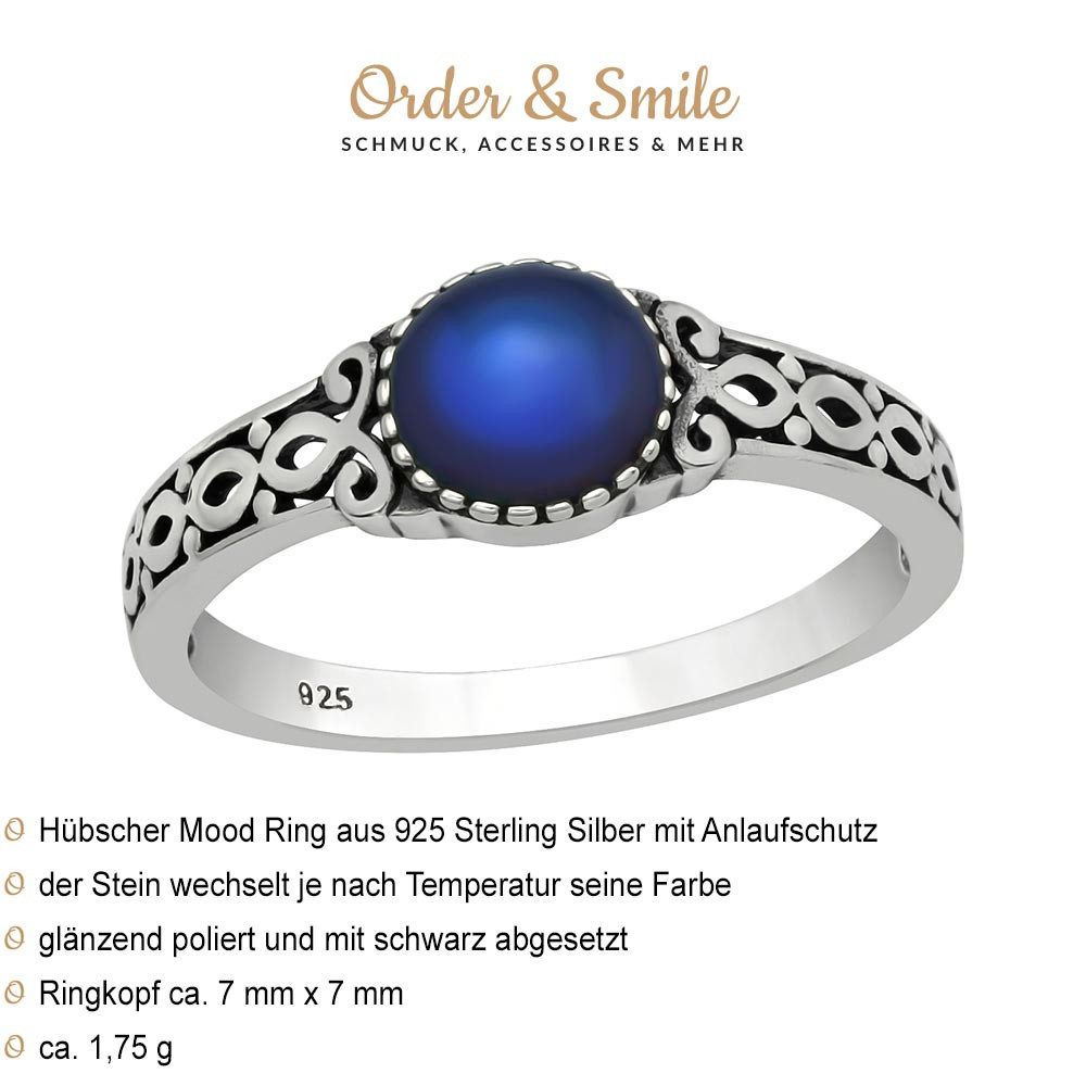 Order & Smile Schmuck Silberring Mood Ring: Stimmungsring Erwachsene Silber günstig online kaufen