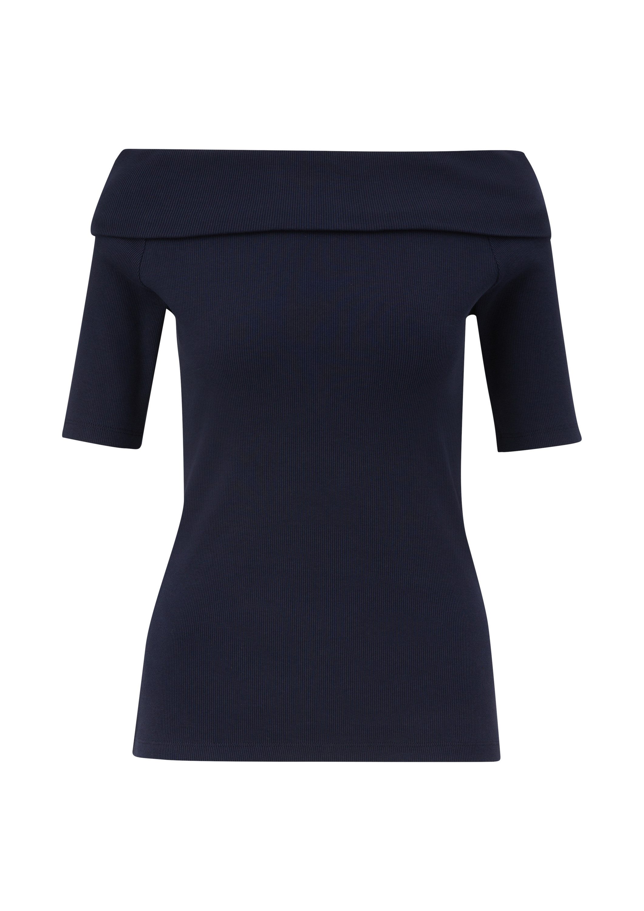 s.Oliver Kurzarmshirt T-Shirt Stretchiges Rippshirt mit Carmen-Ausschnitt günstig online kaufen
