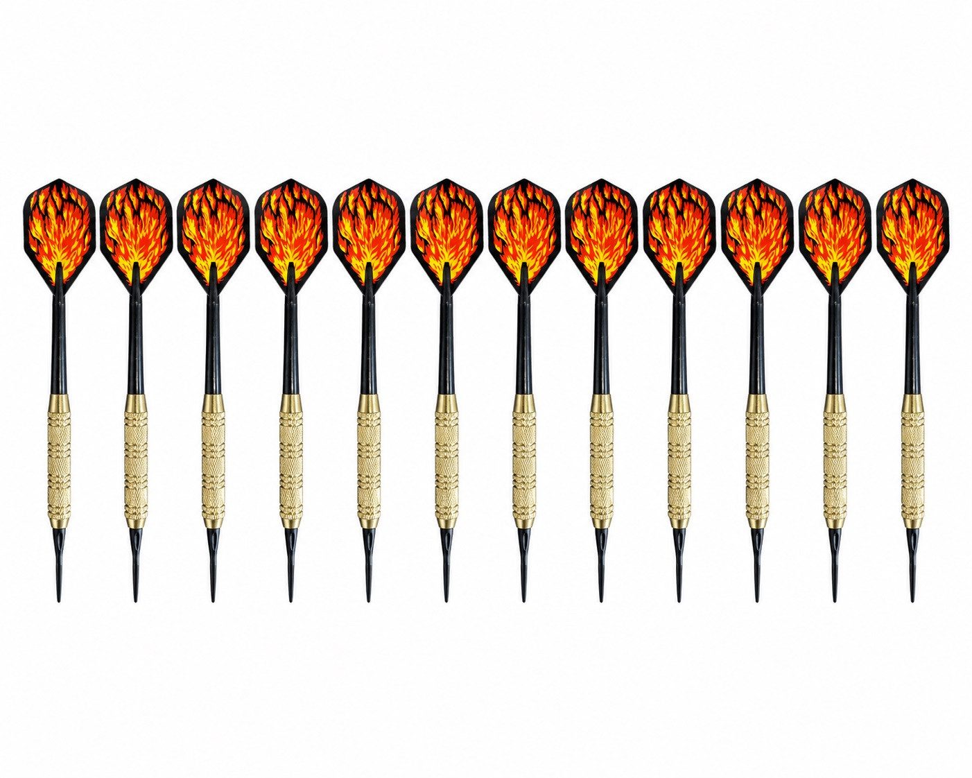 Gardissimo Dartpfeil 12er Set Kunststoffspitze f. elektr. Dartscheibe Softdart Scheibe, 12er Set inkl. Etuis