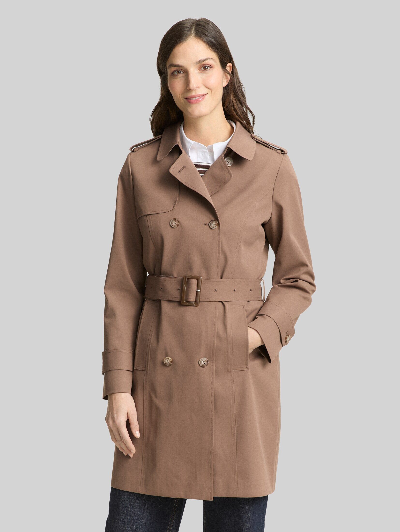 TOM TAILOR Kurzmantel Jacken Trenchcoat aus wasserabweisendem Material