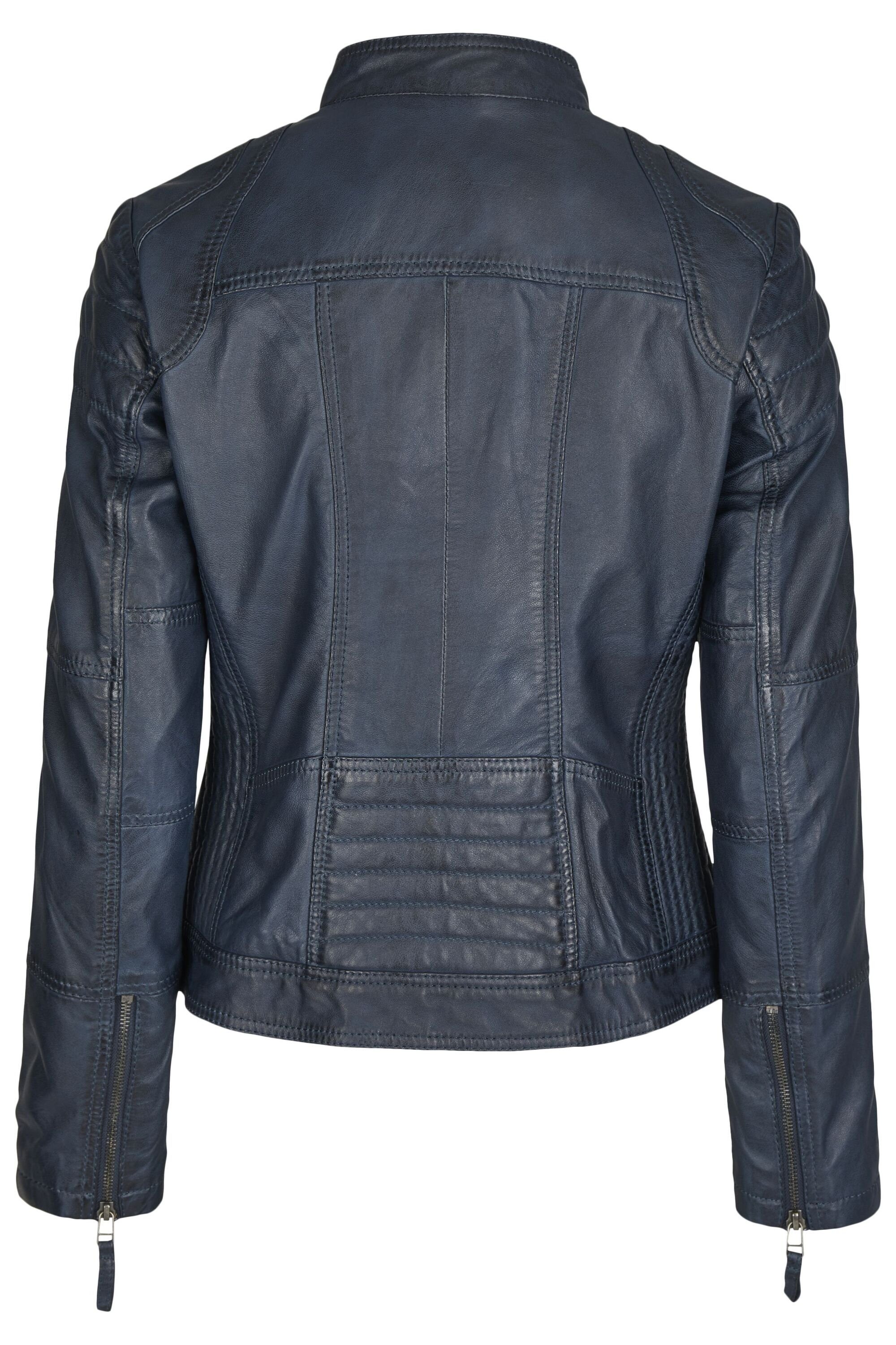 7eleven Lederjacke SEVIGNI (1-St) mit Ziernähten