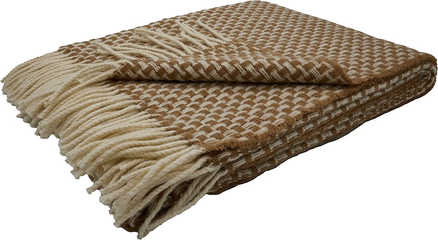 Wolldecke Fair De Luxe Wolldecke 100% Wolle, Plaid/Wohndecke, Beige/Weiß, Heinrich Glaeser Nachf. GmbH