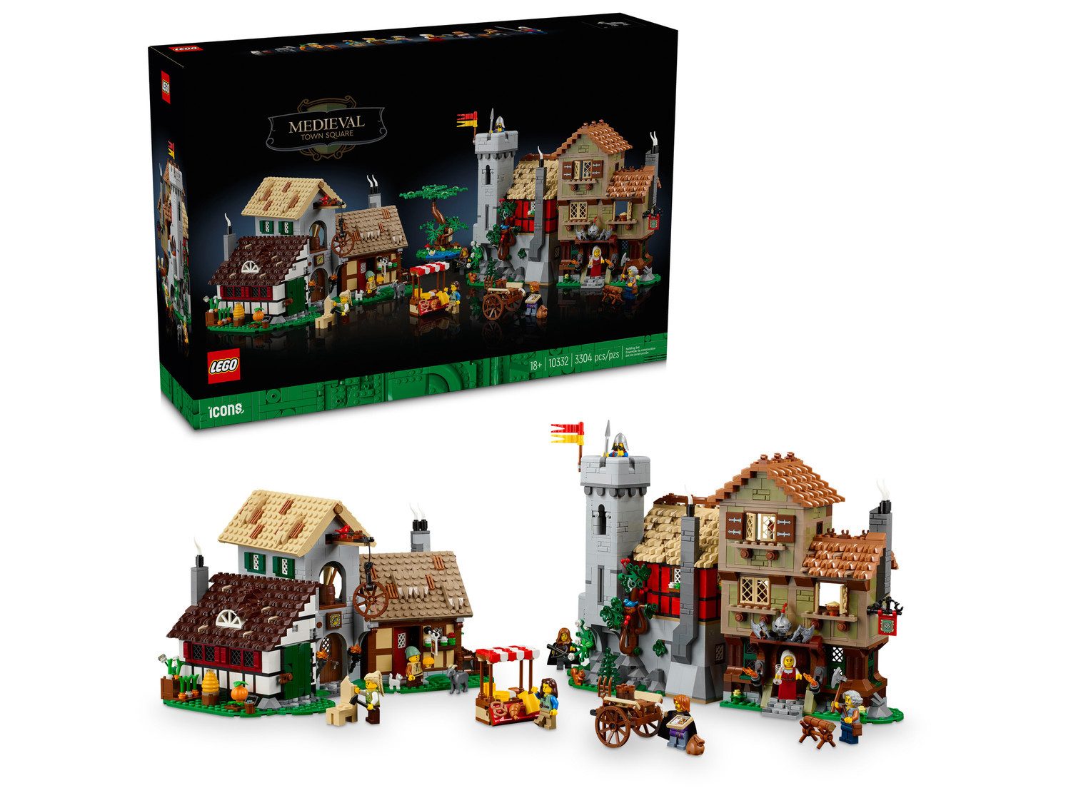 LEGO® Icons 10332 Mittelalterlicher Stadtplatz Spielbausteine, (Set, 3304 S günstig online kaufen