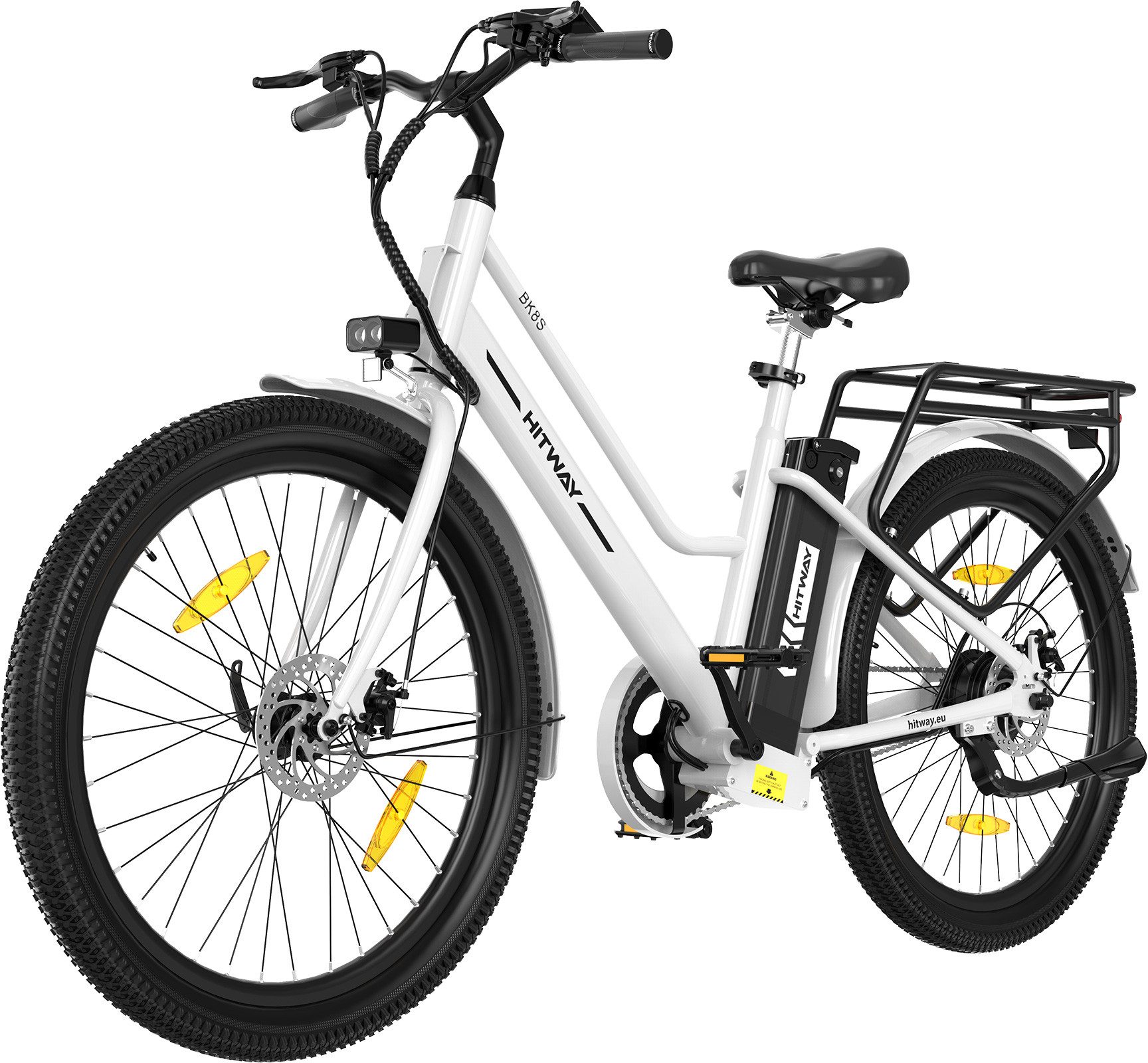 HITWAY E-Bike Cityrad 27,5 Zoll Elektrofahrrad für Damen Herren, Pedelec mit 36V 13Ah Akku, 1 Gang, Kettenschaltung, 250W Heckmotor, 468 Wh, E-fahrräde, E-Citybike mit Schloss, Pumpe, APP