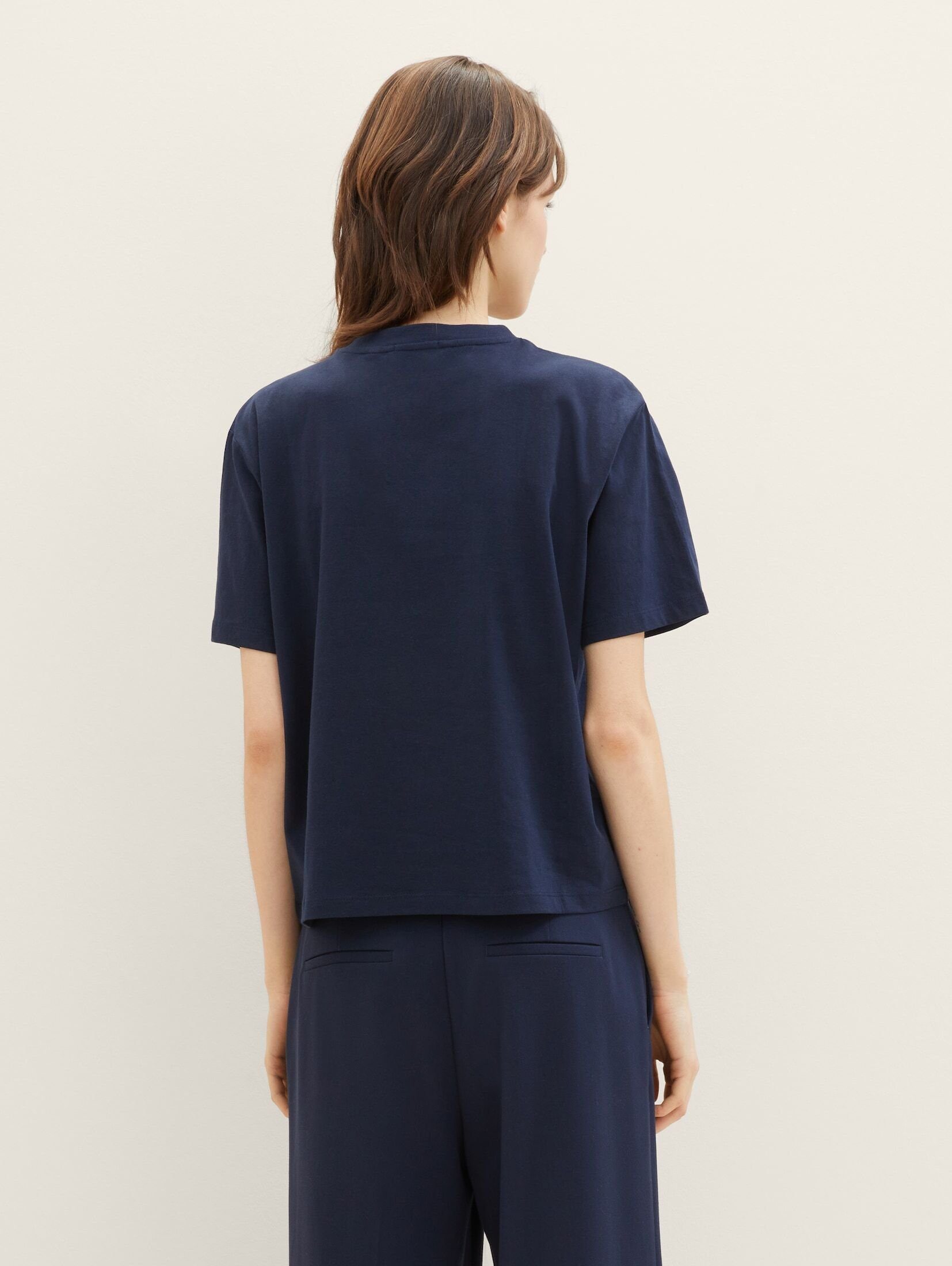 TOM TAILOR Denim T-Shirt T-Shirt (im Einserpack) Boxy Fit T-Shirt aus Baumwolle