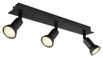 Globo Deckenstrahler DREW, Schwarz, Metall, 3-flammig, Breite 40 cm, ohne Leuchtmittel, Deckenlampe