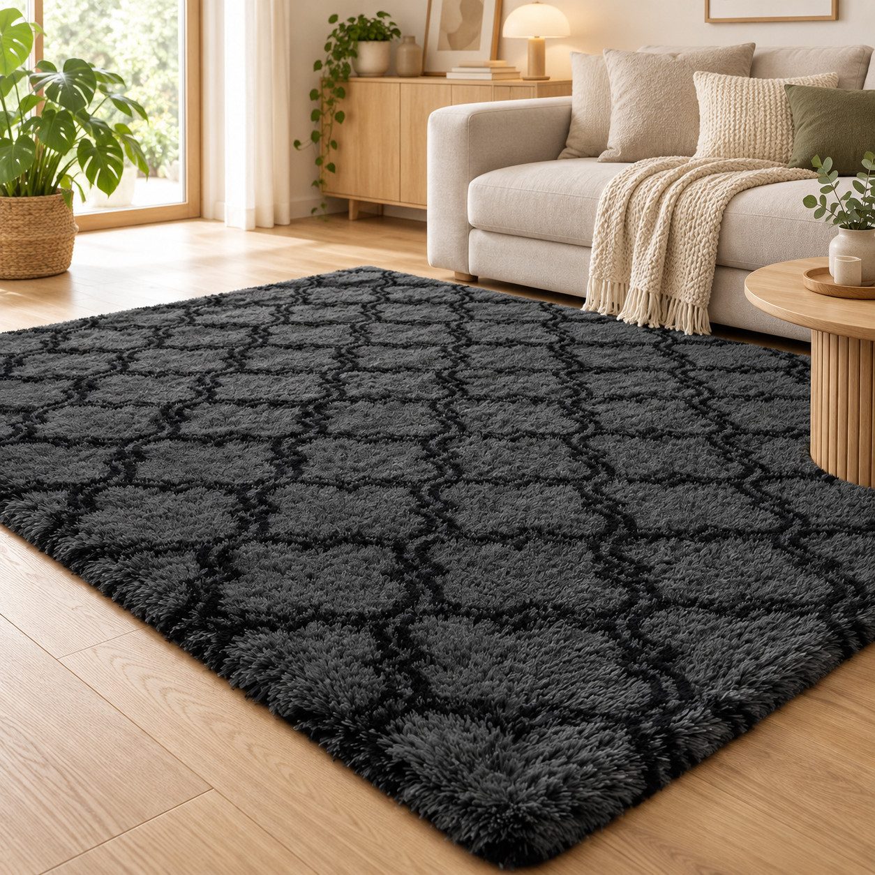 Lochas Hochflor-Teppich Hochflor-Teppich Shaggy, weich, waschbar und tierfreundlich – Bild 2 von 5