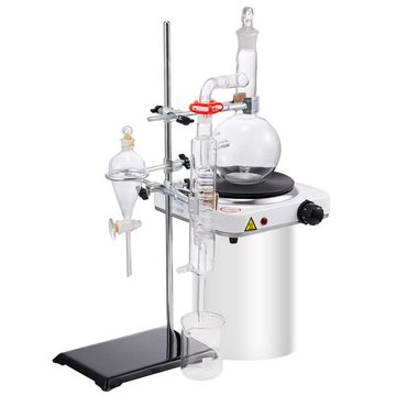 VEVOR Fermentationsglas 500 ml 3,3 Boro-Laborglas-Destillationsset mit 1000 W Heizplatte, Glas 3,17 kg