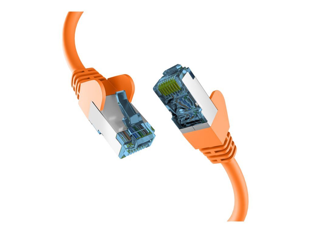 EFB ELEKTRONIK RJ45 PATCHKABEL mit CAT7 ROHKABEL ORANGE 0,15m Netzwerkkabel