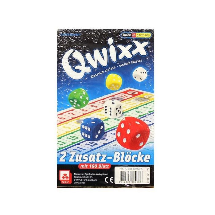 Nürnberger Spielkarten Spiel Qwixx 2 Zusatzblöcke