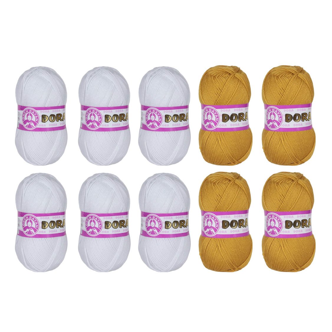 Madame Tricote Paris Ören Bayan Dora Strickwolle Projekt Set Häkelwolle, 250,00 m (Packung, 10x100g), Strickwolle Projekt Set, 100% Acryl, 250 Meter pro 100g Knäul