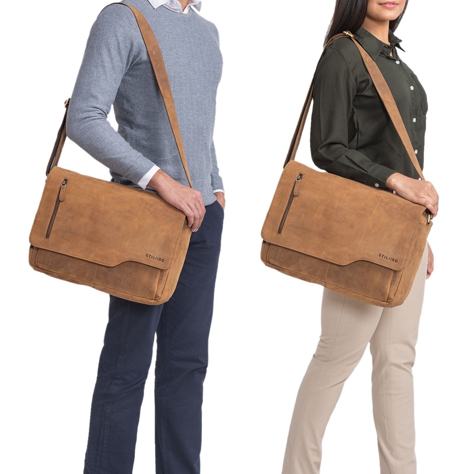 STILORD Laptoptasche "Marlon" Ledertasche Herren Business