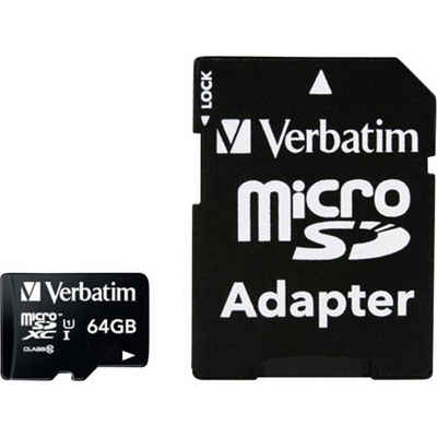 Verbatim microSDHC Karte 64GB Class 10 Speicherkarte (inkl. SD-Adapter)
