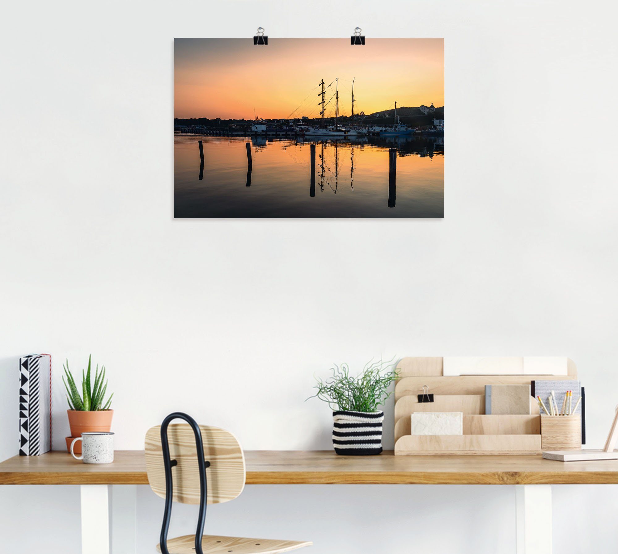 Artland Wandbild Rügen, Größen Poster Insel St), Schiffen (1 Bilder von der Leinwandbild, oder Booten von Hafen auf Wandaufkleber & Sassnitz in als versch. Alubild