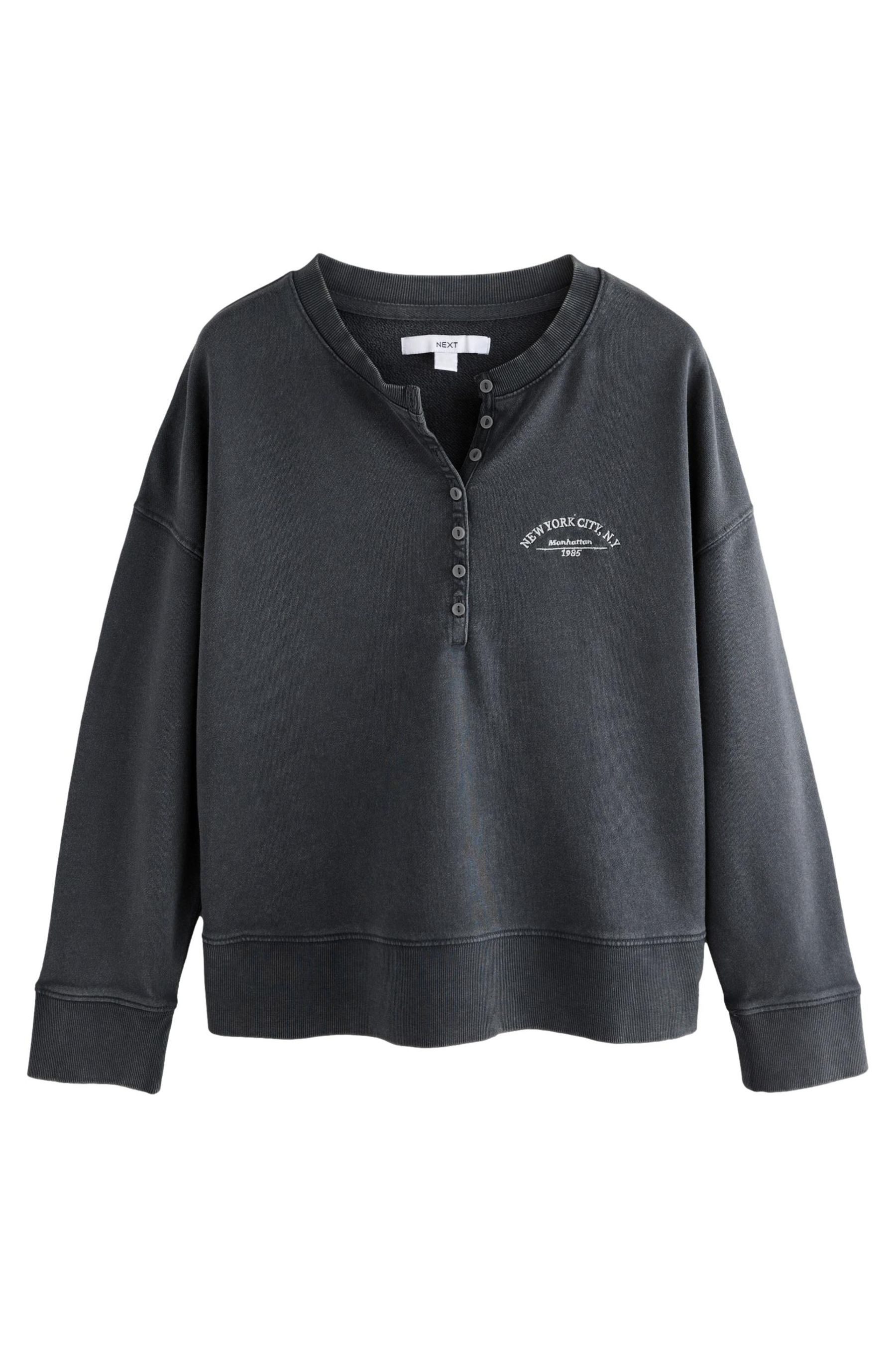 Next Sweater Henley-Sweatshirt in Washed-Optik (1-tlg) günstig online kaufen