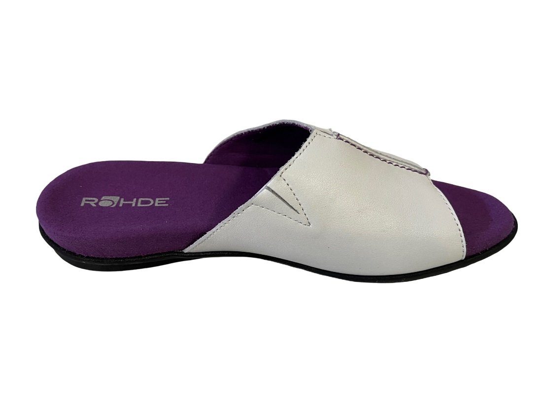 Rohde Pantolette seitlichem mit weiß violett Stretcheinsatz