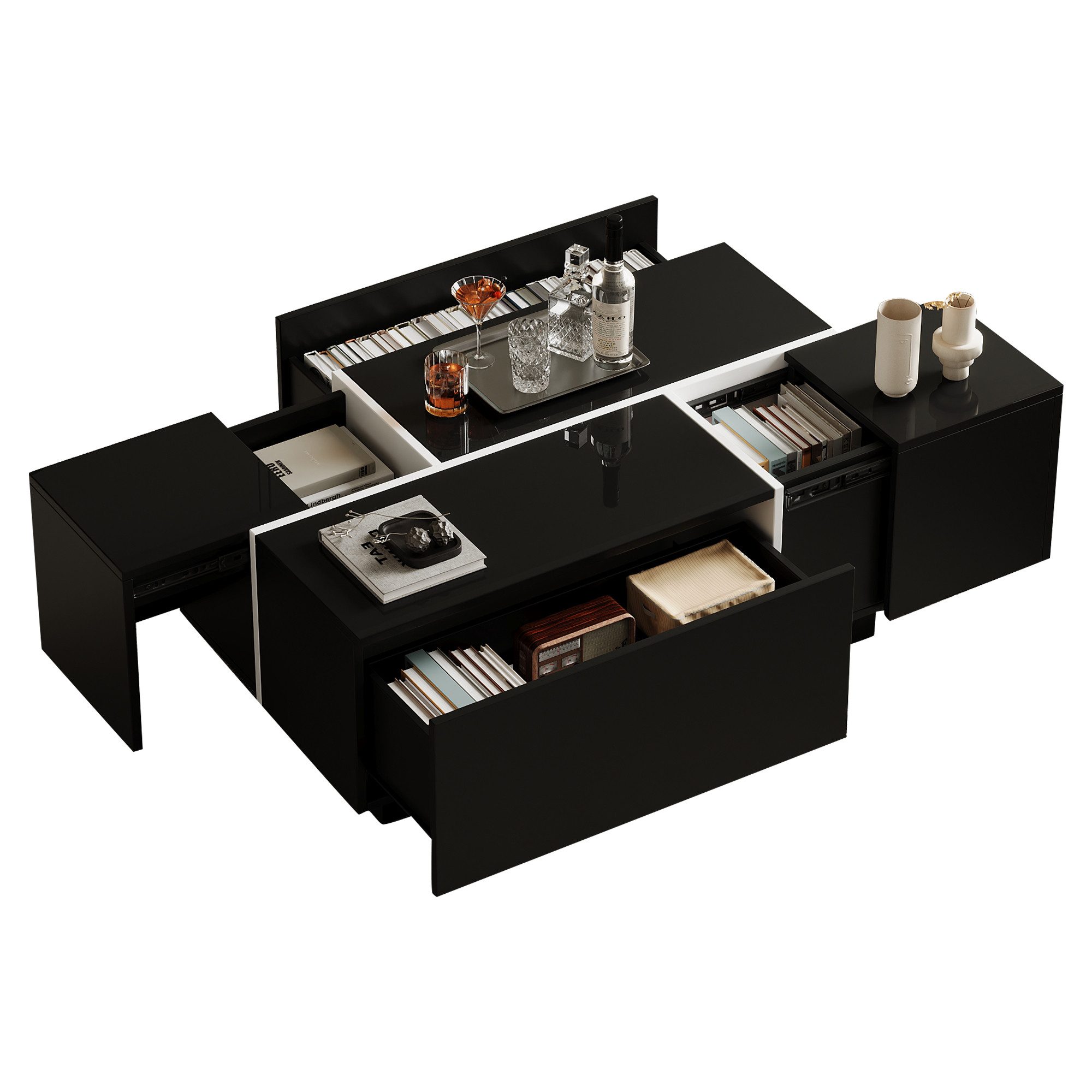 OKWISH Couchtisch Sofatisch in Patchwork-Farben (Satztisch, Wohnzimmertisch günstig online kaufen