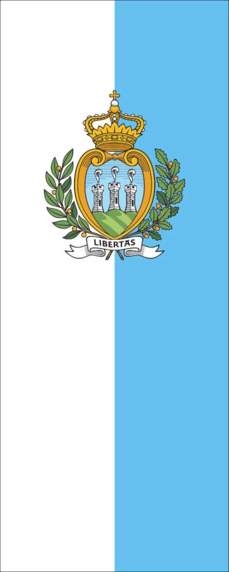 flaggenmeer Flagge Flagge San Marino mit 110 Wappen Hochformat g/m²