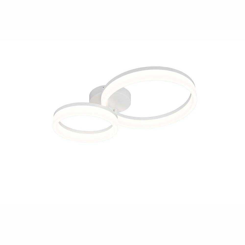 Reality Leuchten LED Deckenleuchte, LED-Leuchtmittel fest verbaut, Neutralweiß, LED Deckenleuchte Deckenlampe Wohnzimmerlampe weiß modern B 51 cm