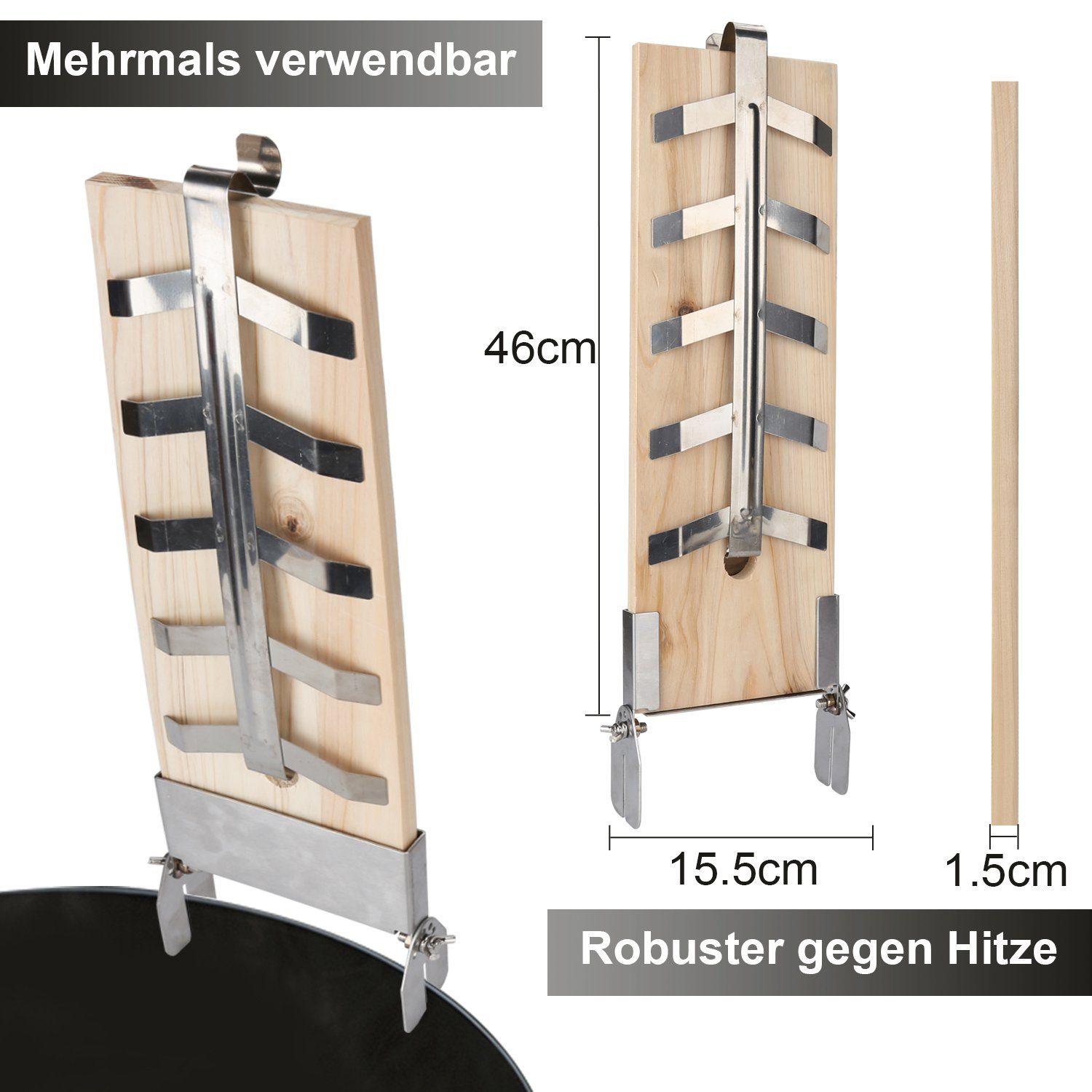 Set Großes, Lachsbrett Feuerschalen Flammlachsbrett für 4er Clanmacy Flammlachse Räucherbrett Grill XL Zedernholzbrett