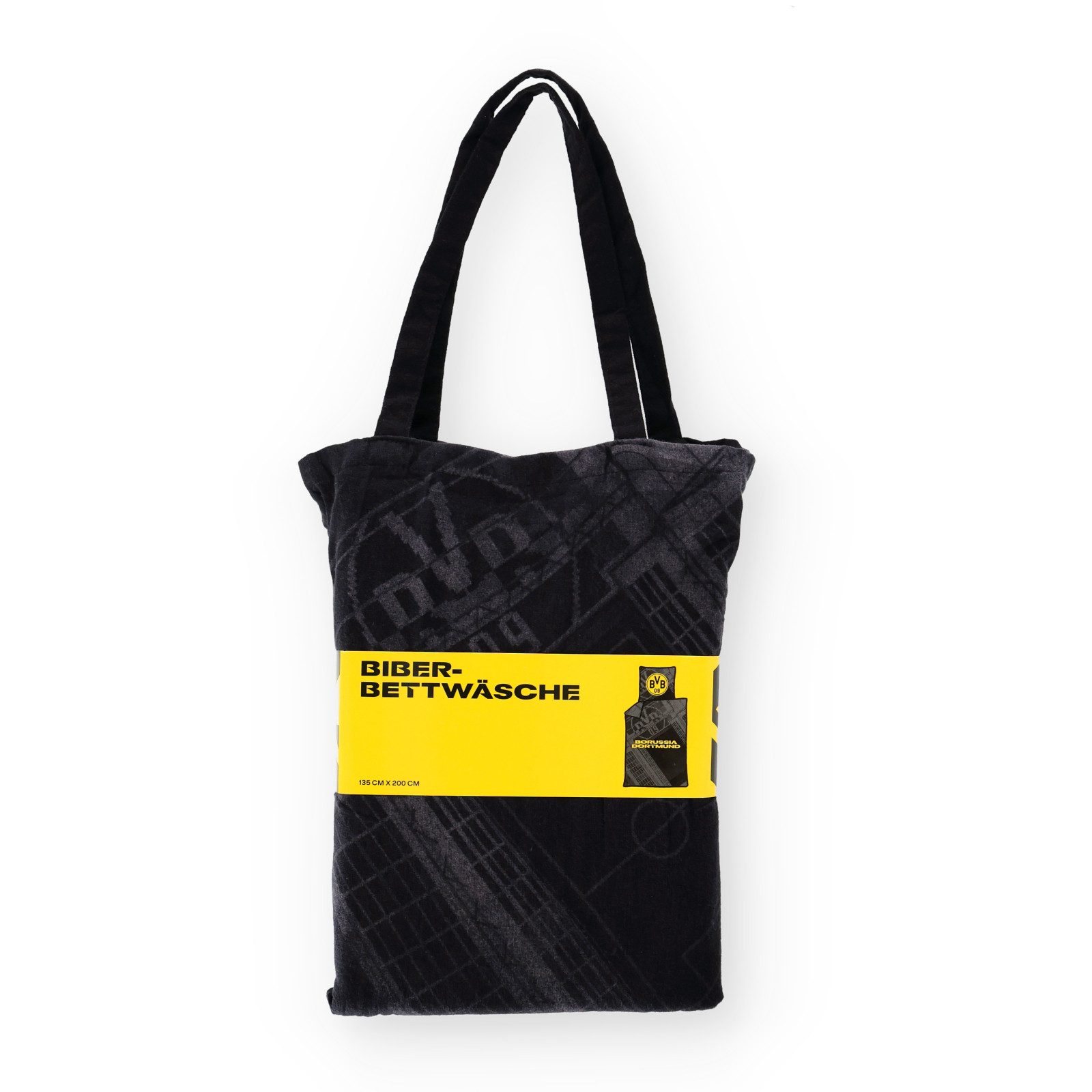 BVB Bettwäsche BVB Biberbettwäsche Stadion 135 x 200cm, 100 % Baumwolle, 2 teilig