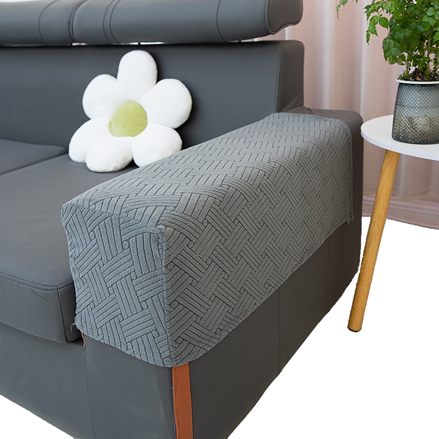 Refttenw Armlehnenschoner 2 Stück Elastische Sofa günstig online kaufen