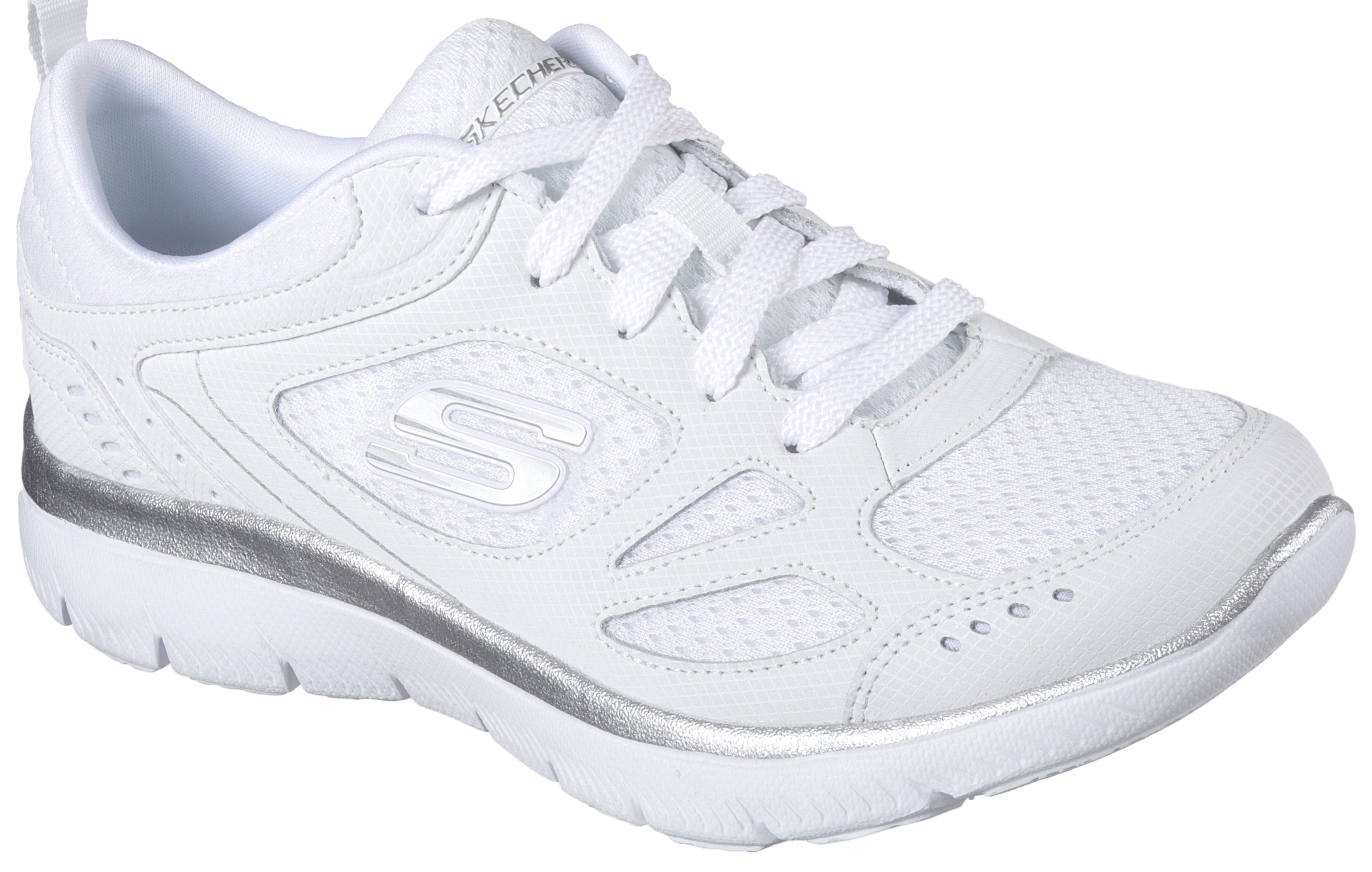 Skechers SUMMITS-SUITED Sneaker mit weich gepolsterter Innensohle weiß-silberfarben