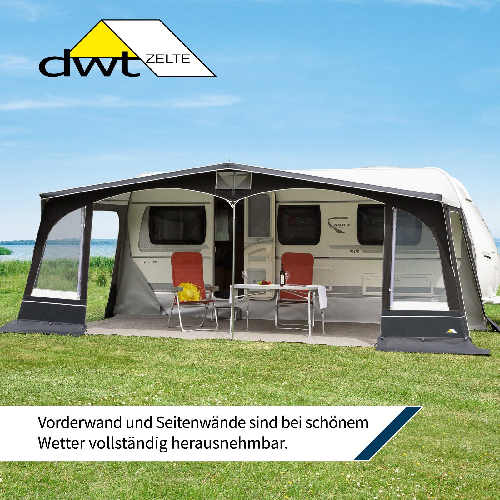 dwt Vorzelt Swing 240 inkl. 25 x 1 mm Gestänge ST, Gr. 11 (851-880 cm)