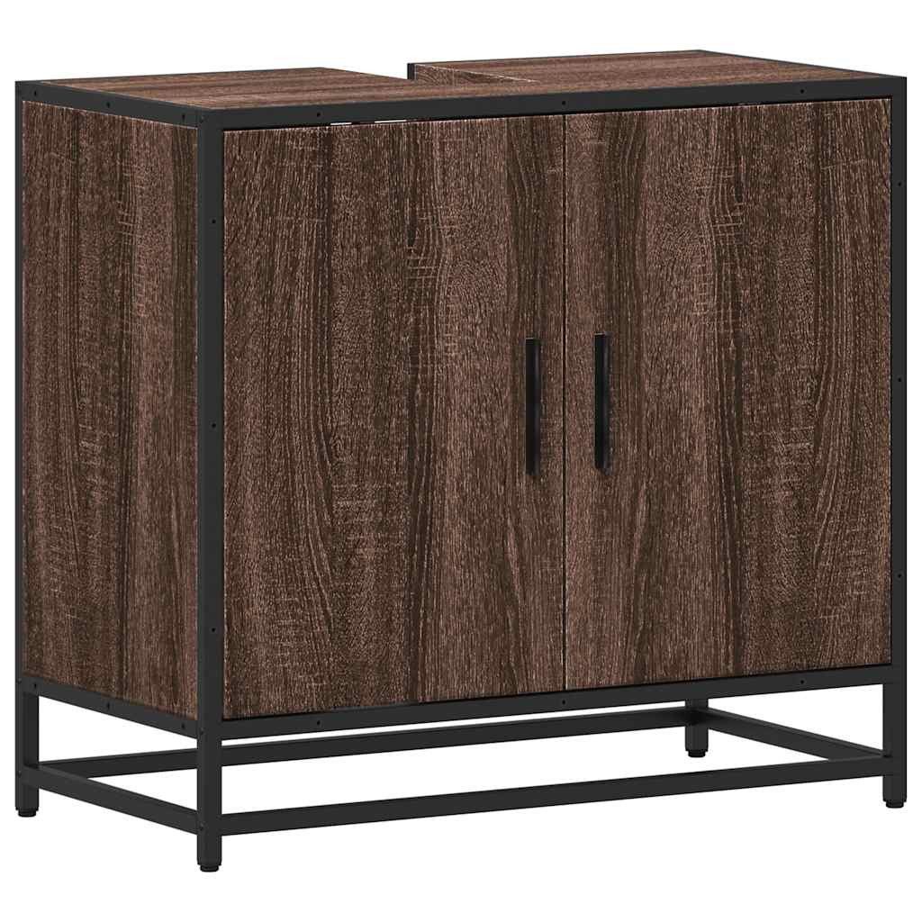 vidaXL Badezimmer-Set Waschbeckenunterschrank Braun Eichen-Optik 65x33x60 günstig online kaufen